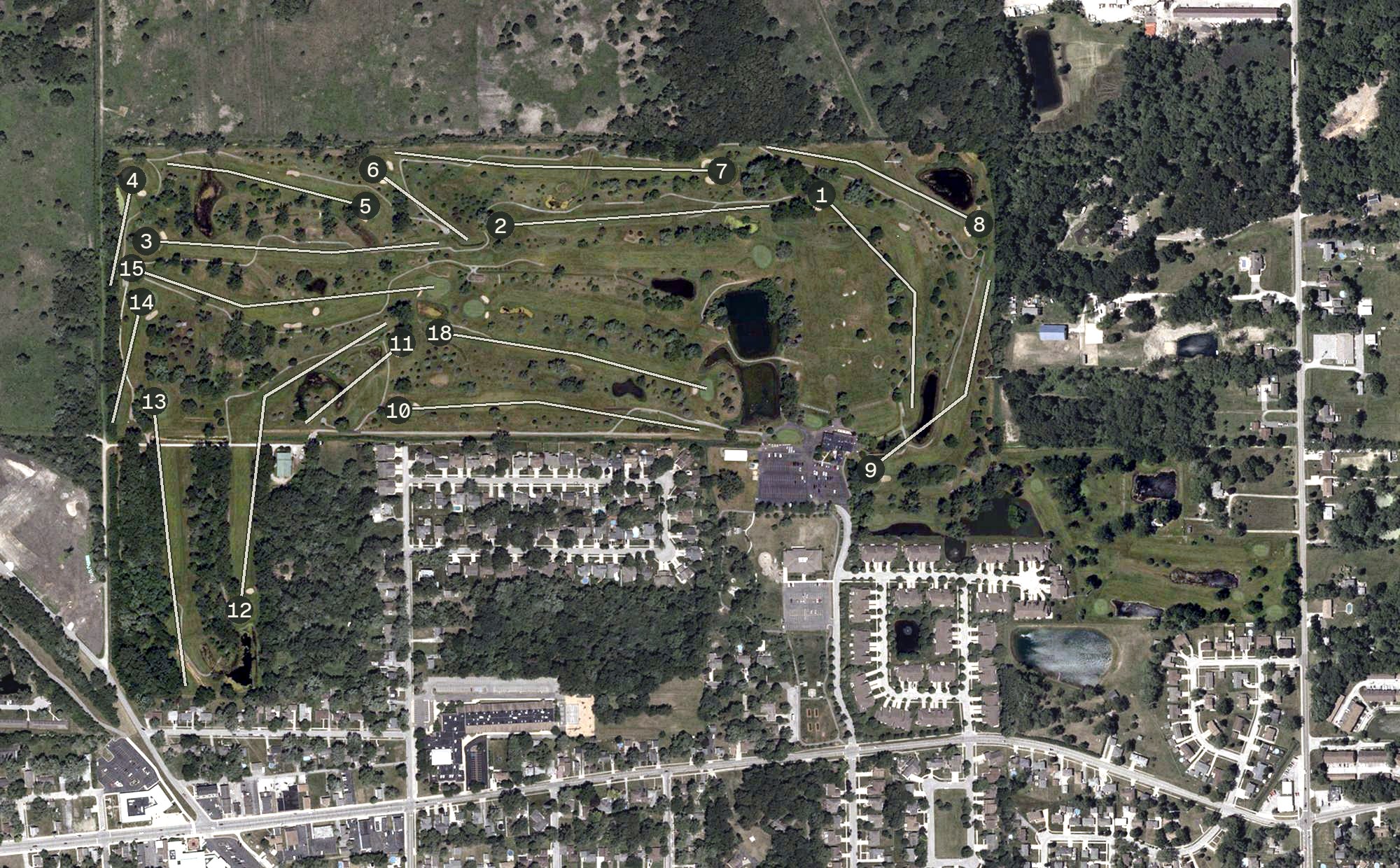 Aerial view of Scherwood Golf, IN