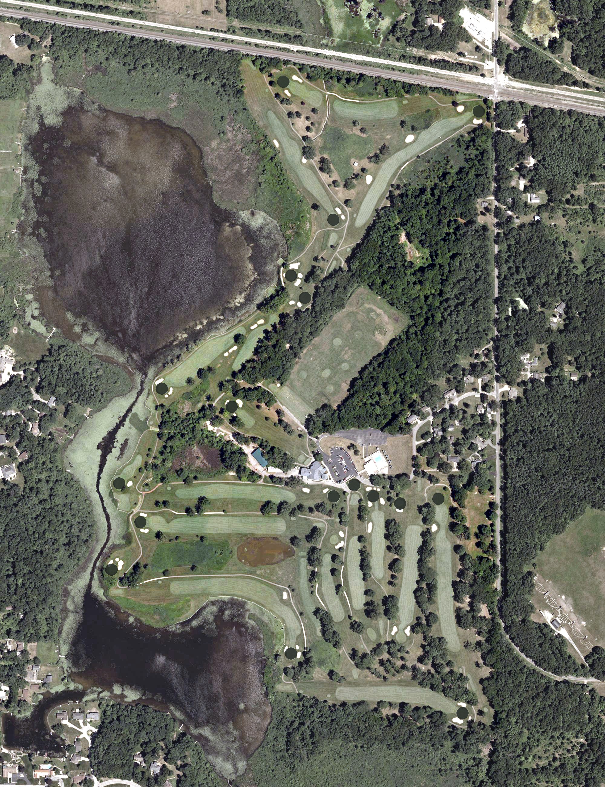 Aerial view of South Bend Country Club, IN