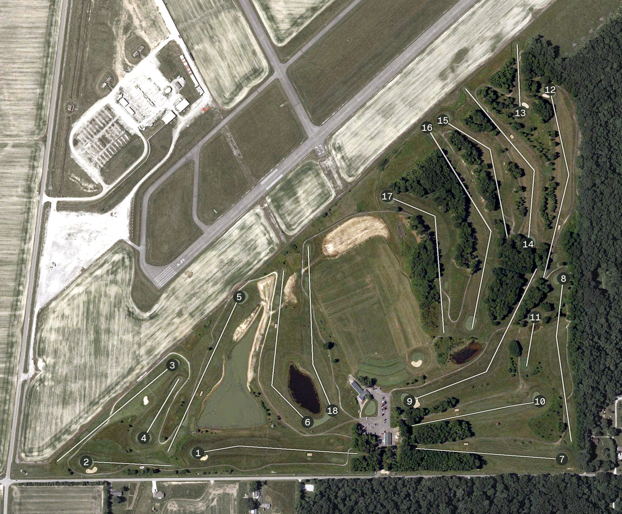 Aerial view of St. Anne's Golf Course, IN