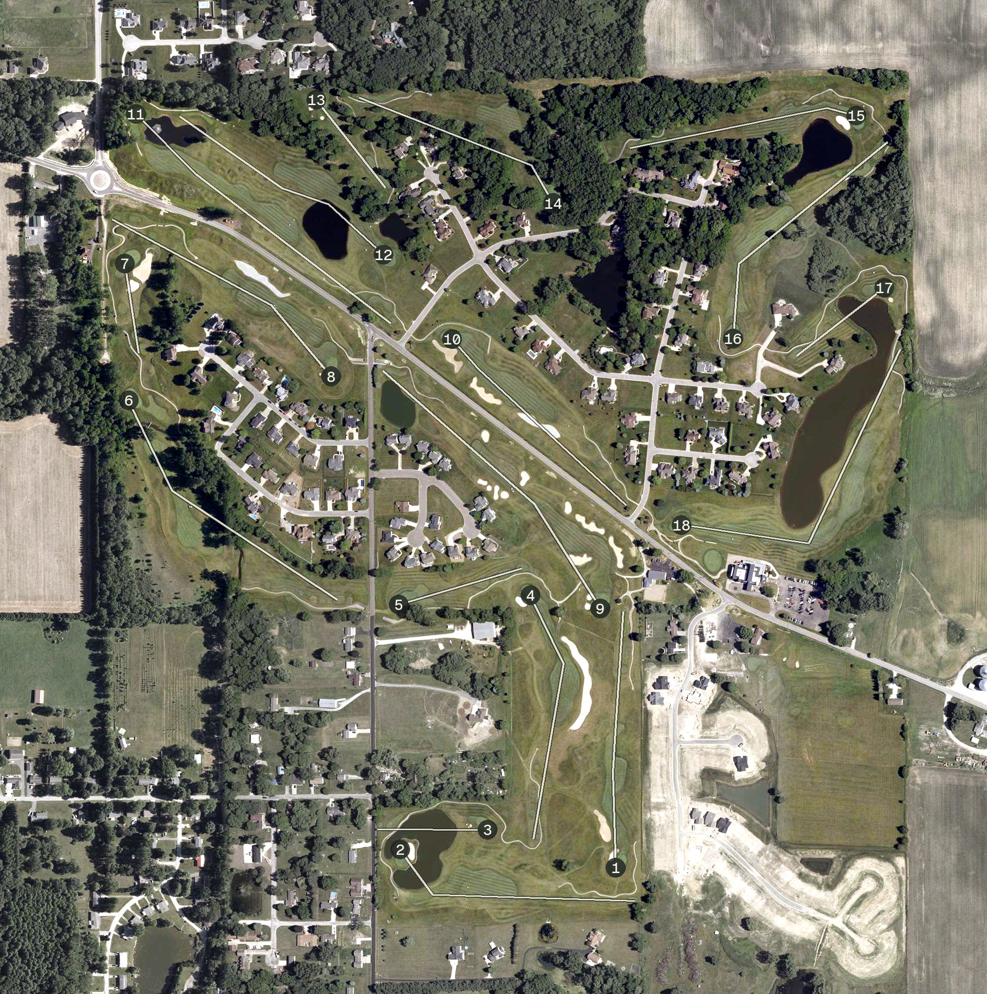 Aerial view of Stonehenge Golf Club, IN