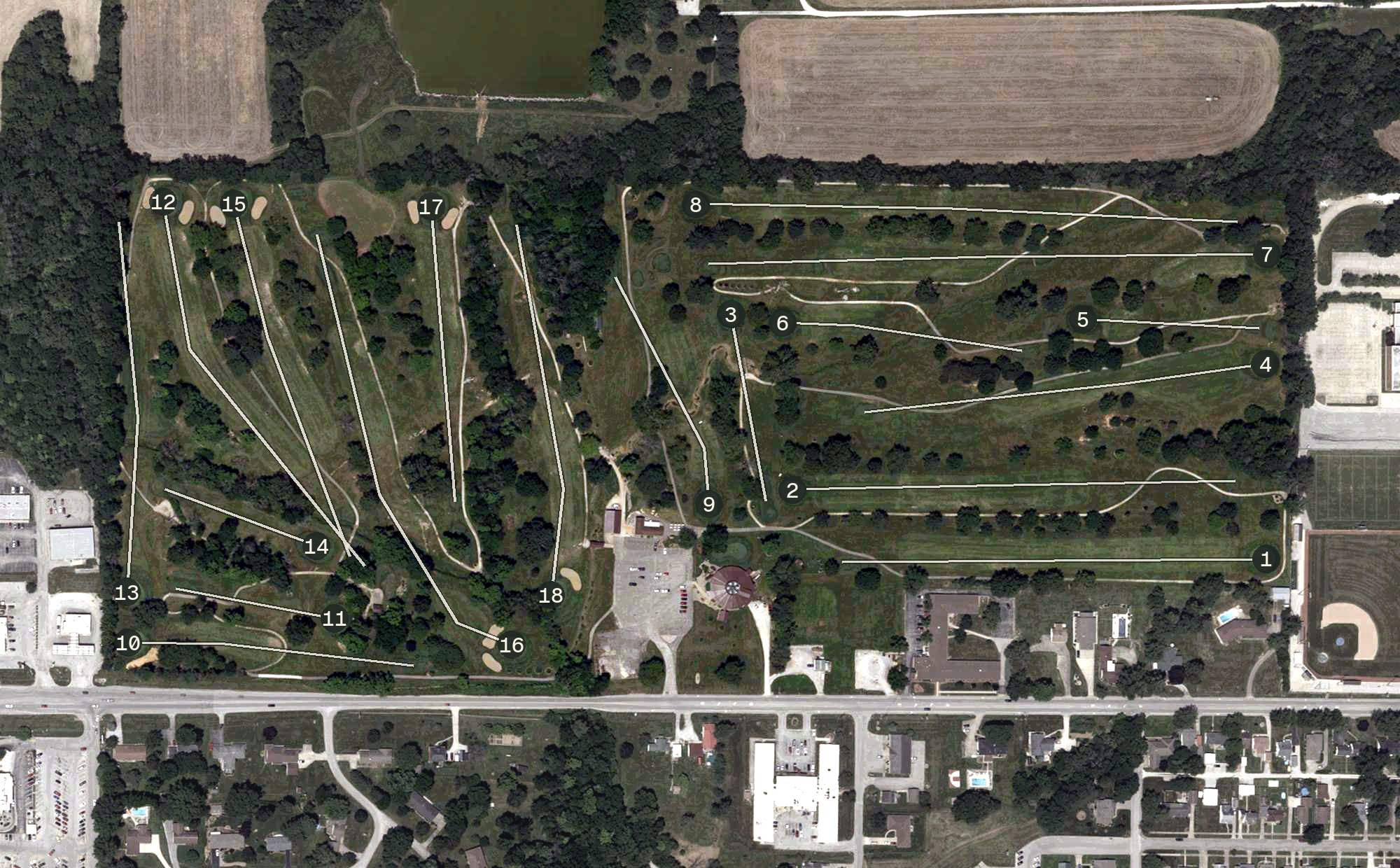 Aerial view of Sullivan Elks Country Club, IN