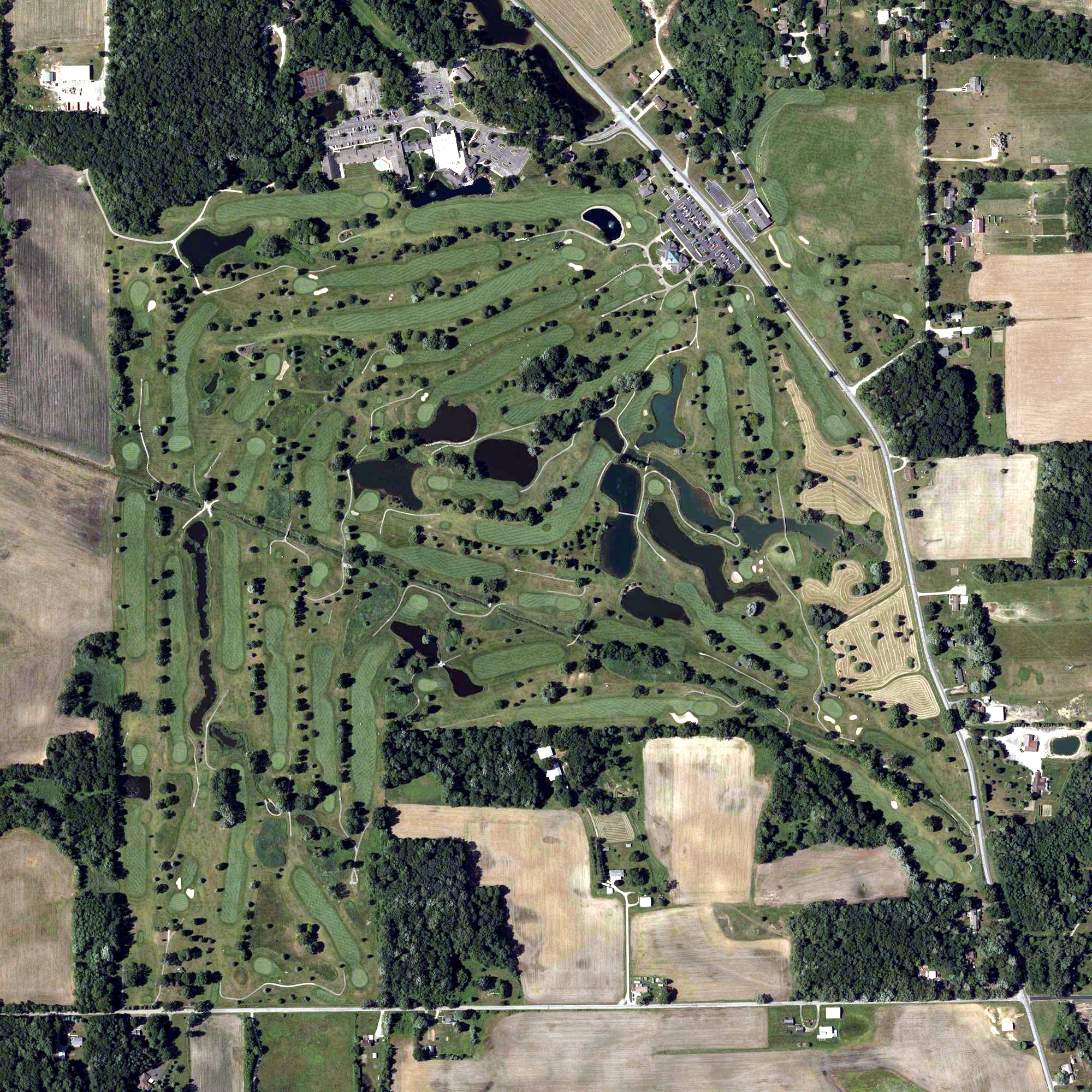 Aerial view of Swan Lake Golf Courses, IN