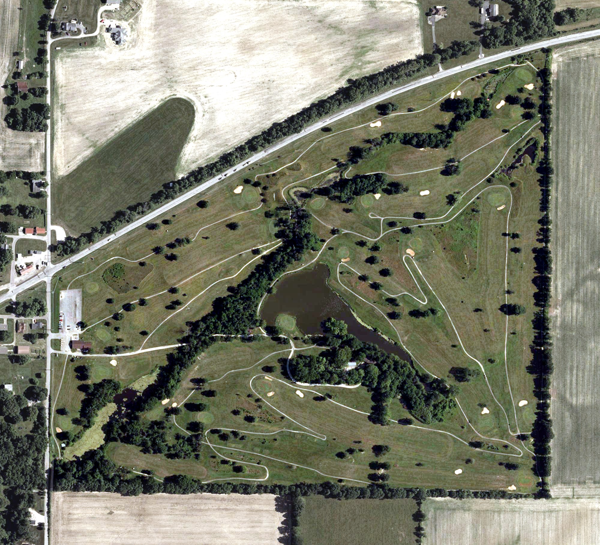 Aerial view of Tameka Woods Golf Course, IN
