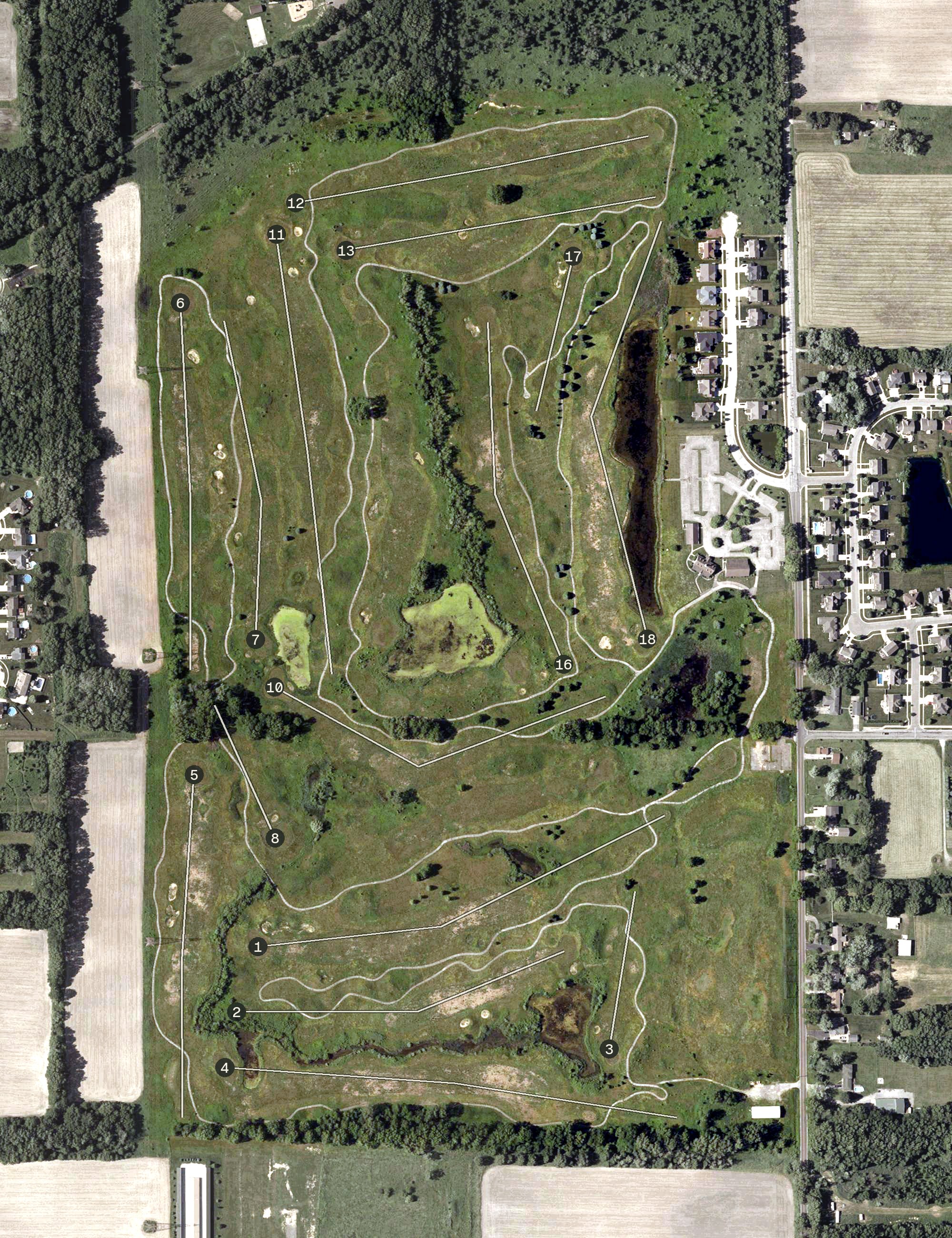 Aerial view of The Brassie Golf Club, IN