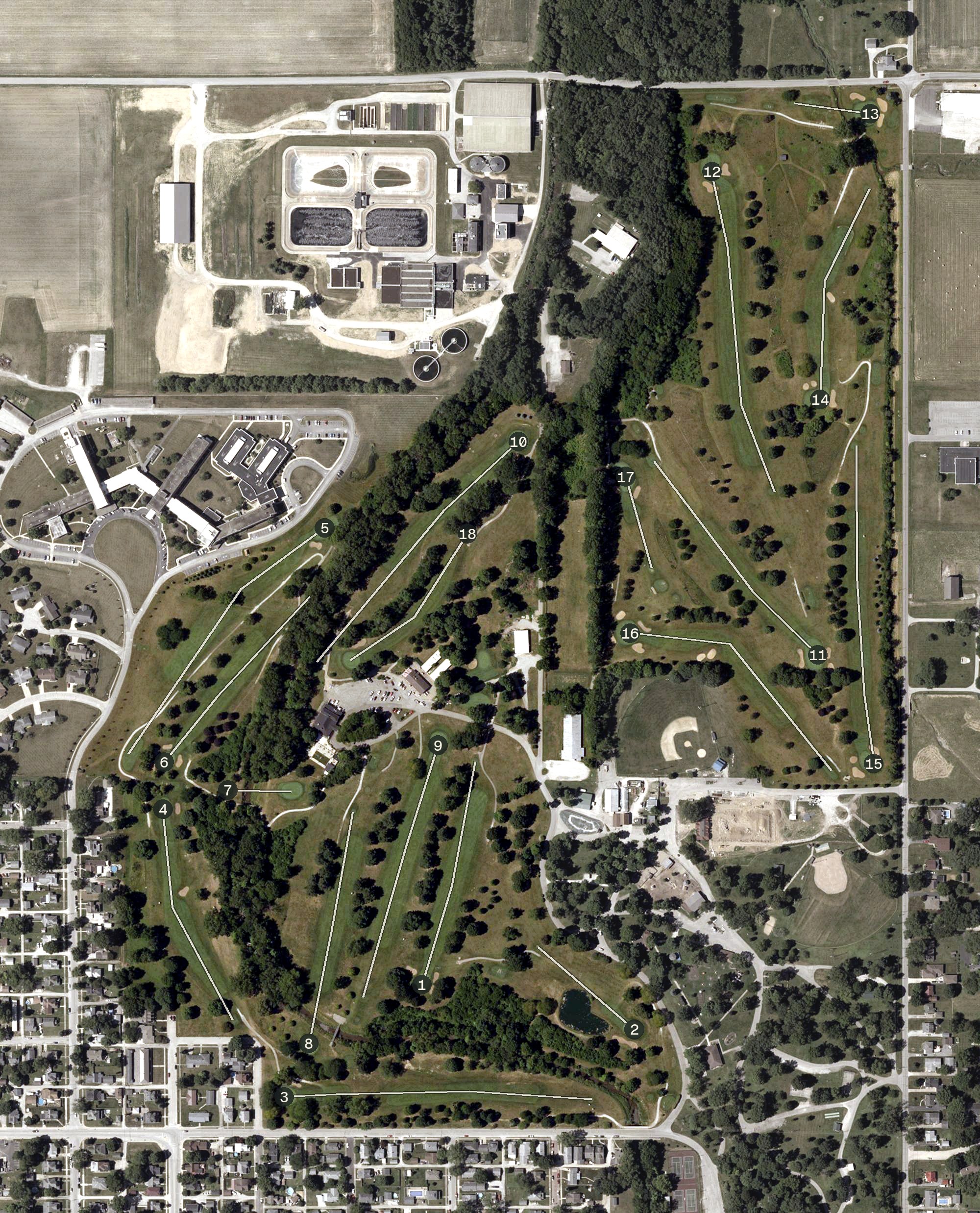 Aerial view of The Golf Preserve, IN