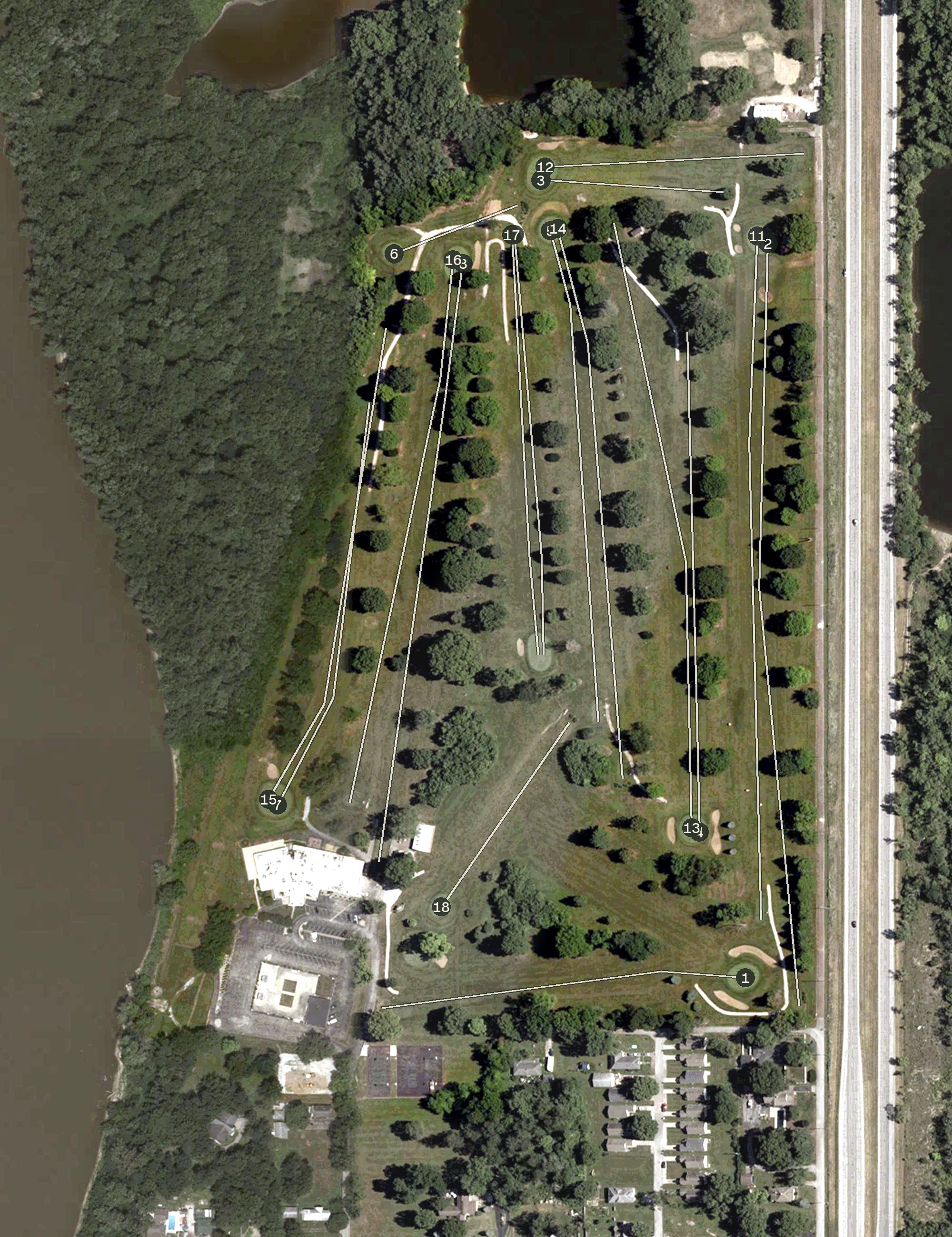 Aerial view of The Landing Golf Course, IN