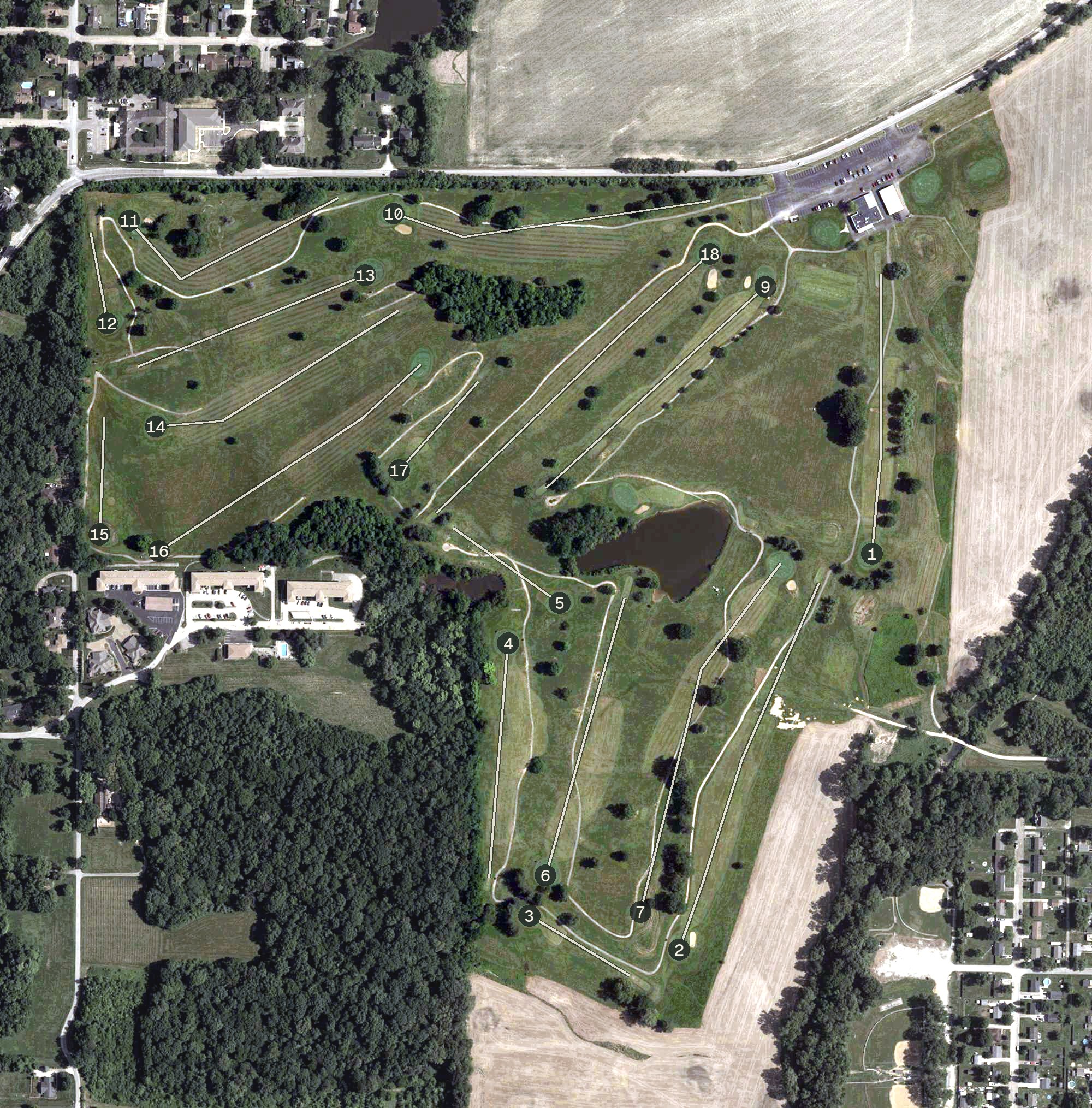 Aerial view of Thunderbolt Pass Golf Course, IN
