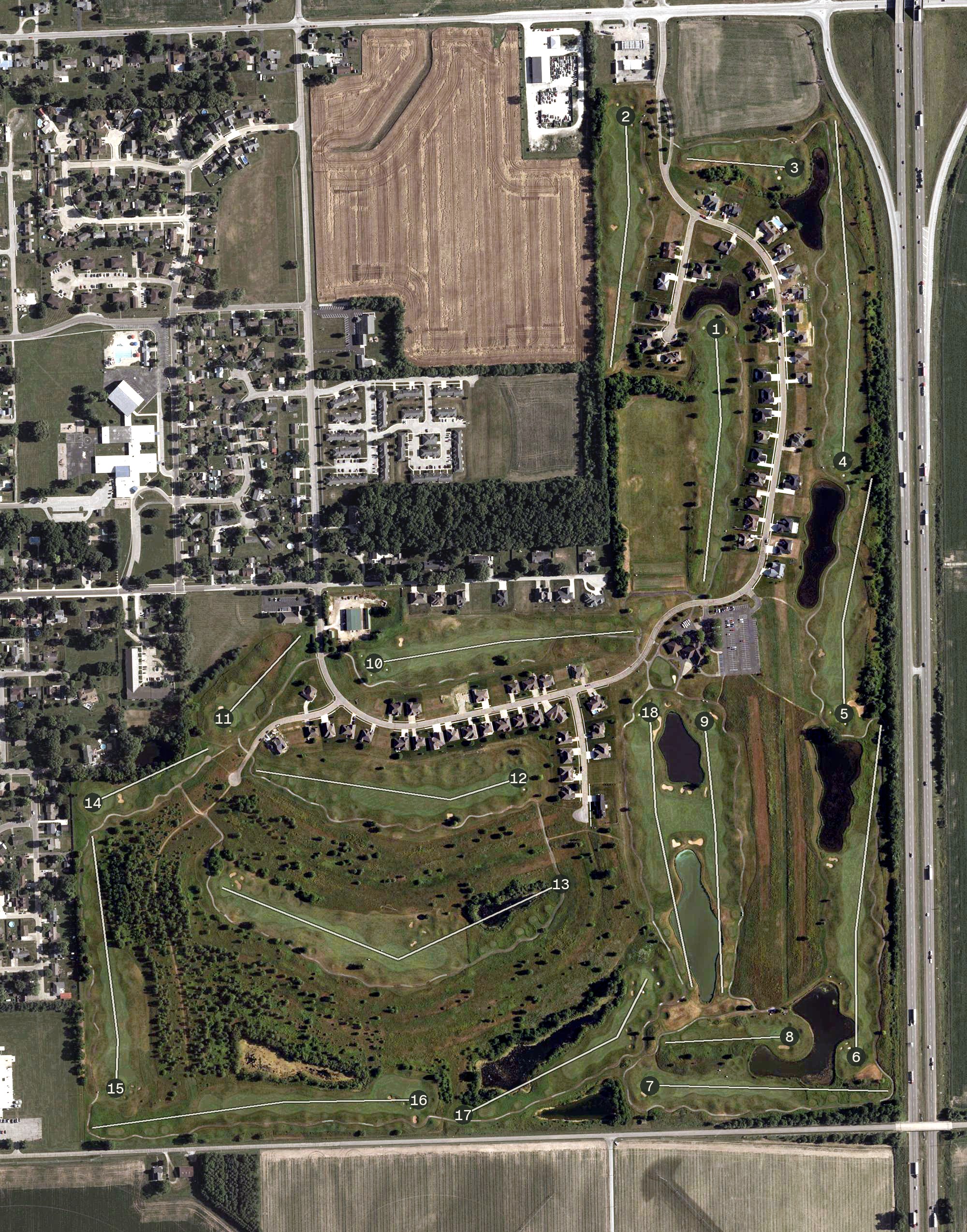 Aerial view of Timbergate Golf Course, IN