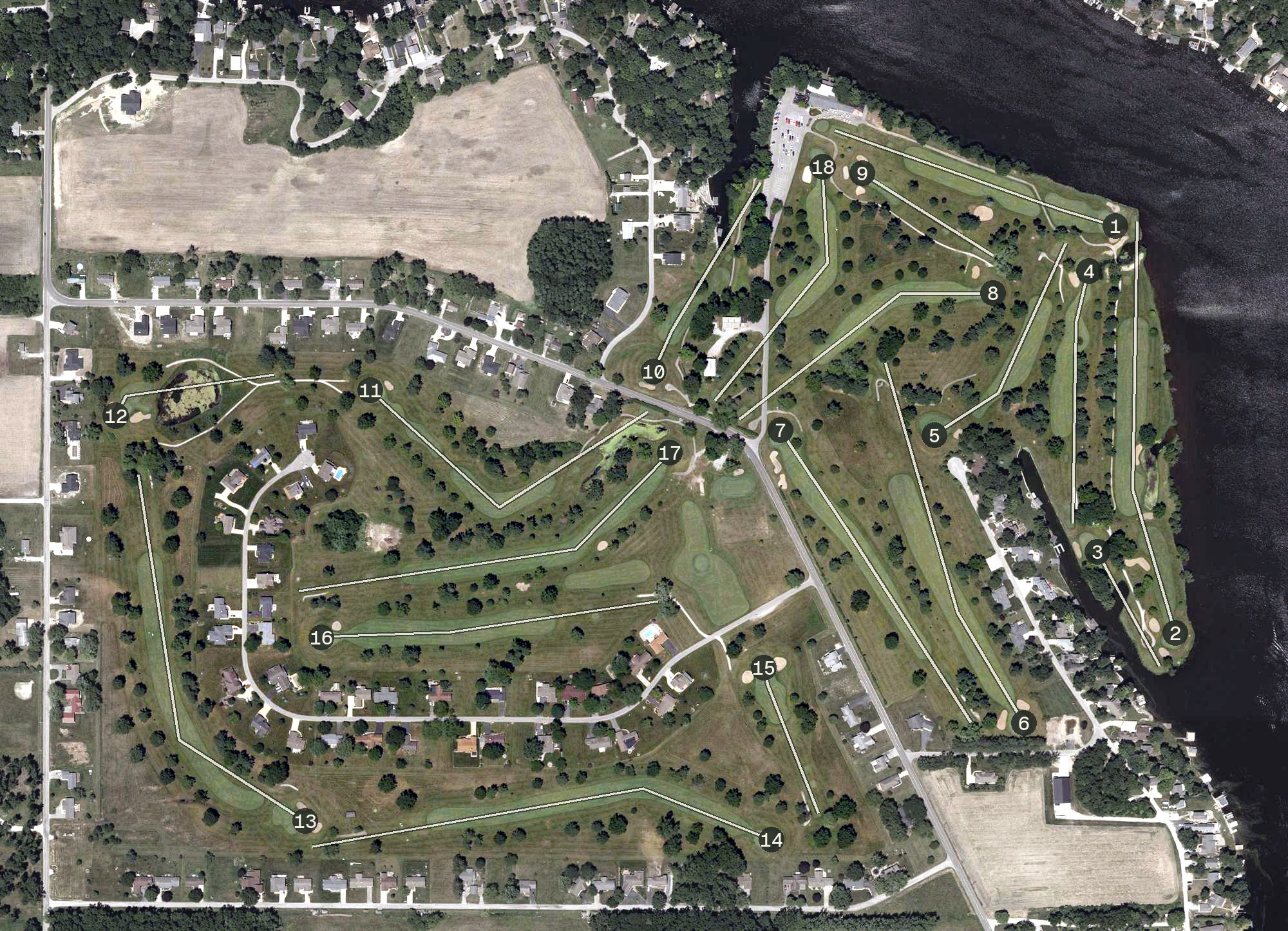 Aerial view of Tippecanoe Country Club, IN