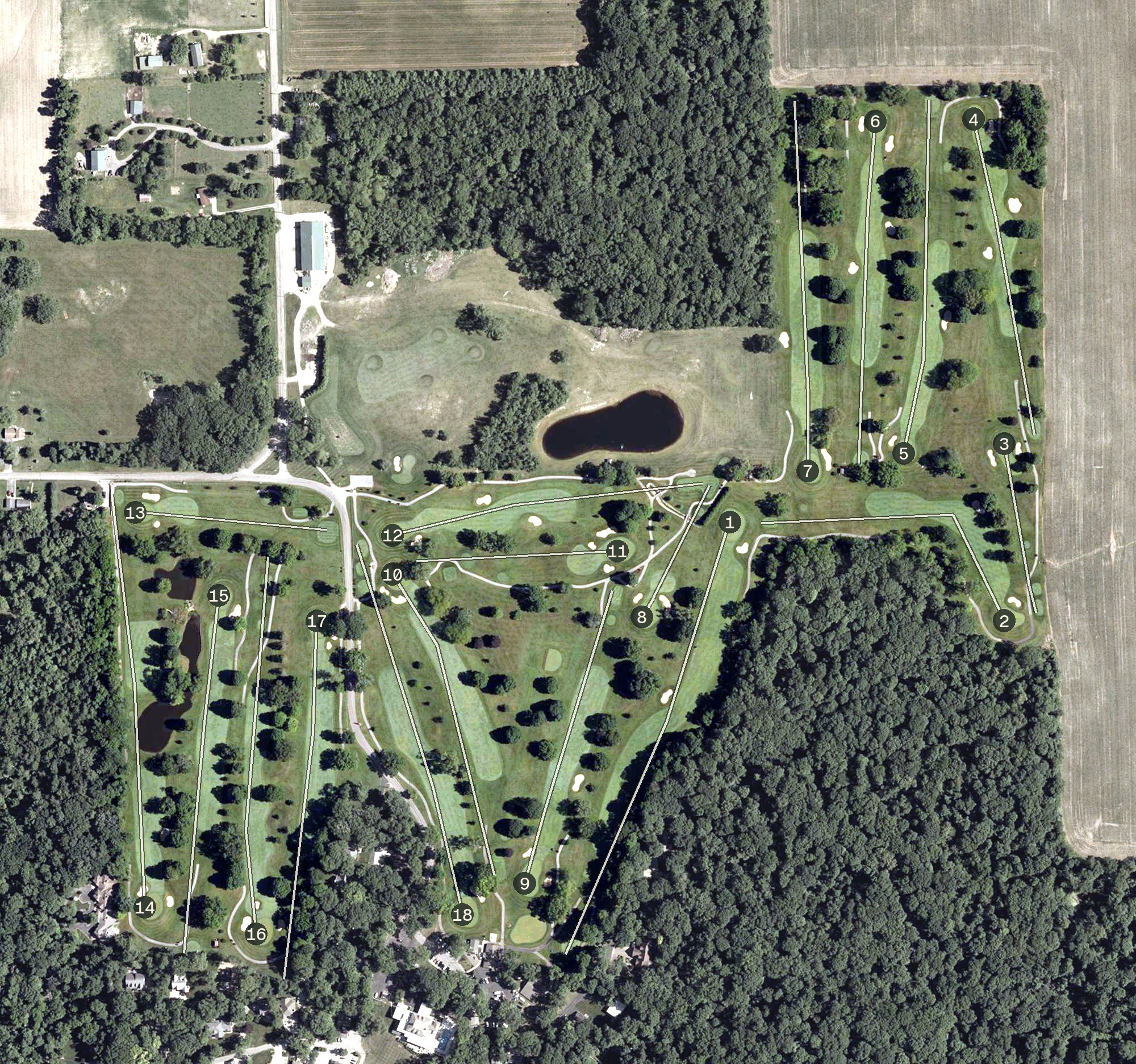 Aerial view of Tippecanoe Lake Country Club, IN