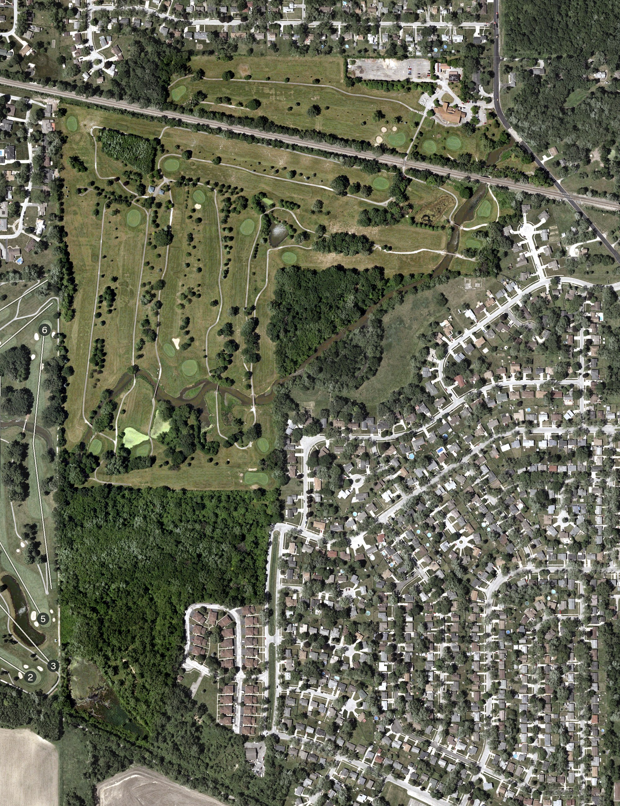 Aerial view of Turkey Creek Golf Course, IN