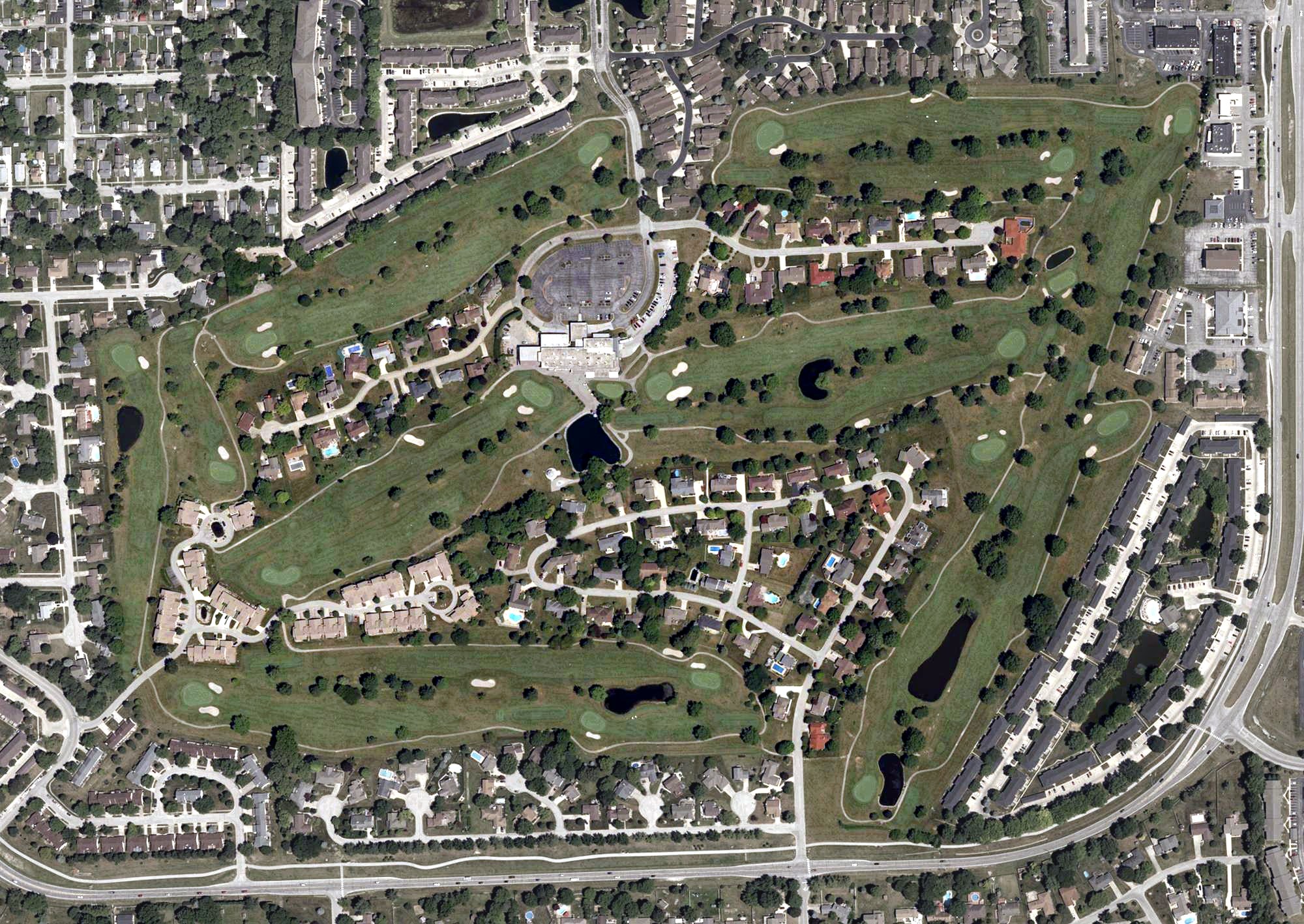Aerial view of Valle Vista Golf Course, IN