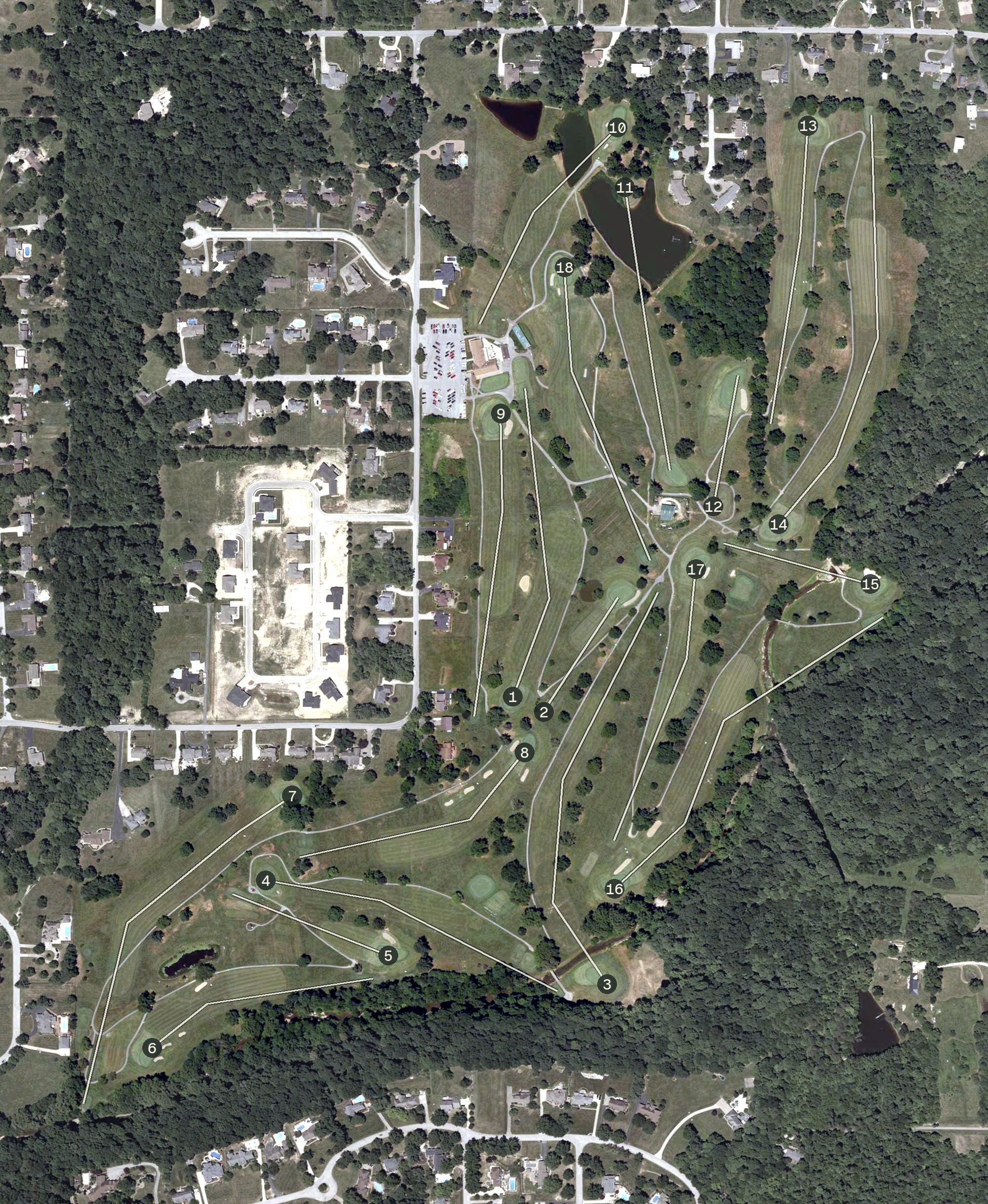 Aerial view of Valley View Golf Course, IN