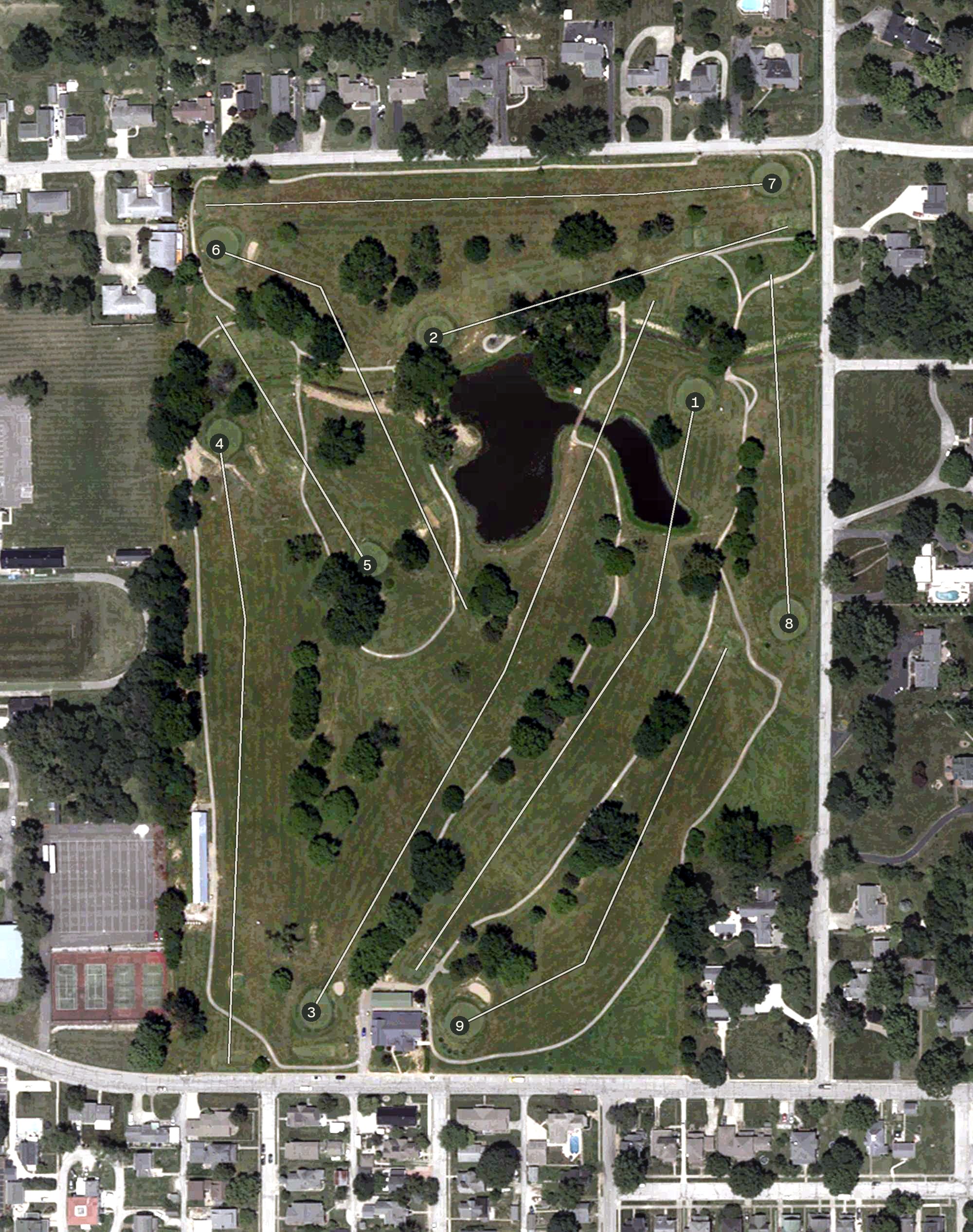 Aerial view of Washington Country Club, IN