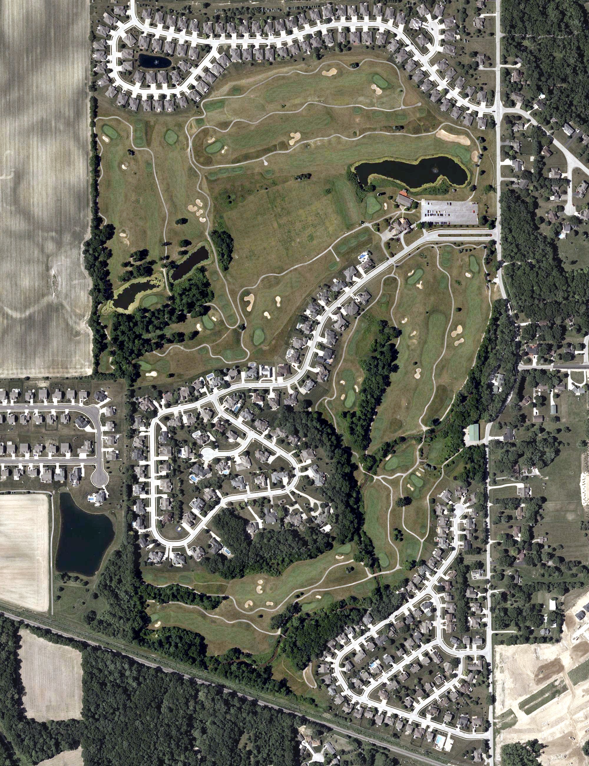Aerial view of West Chase Golf Club, IN
