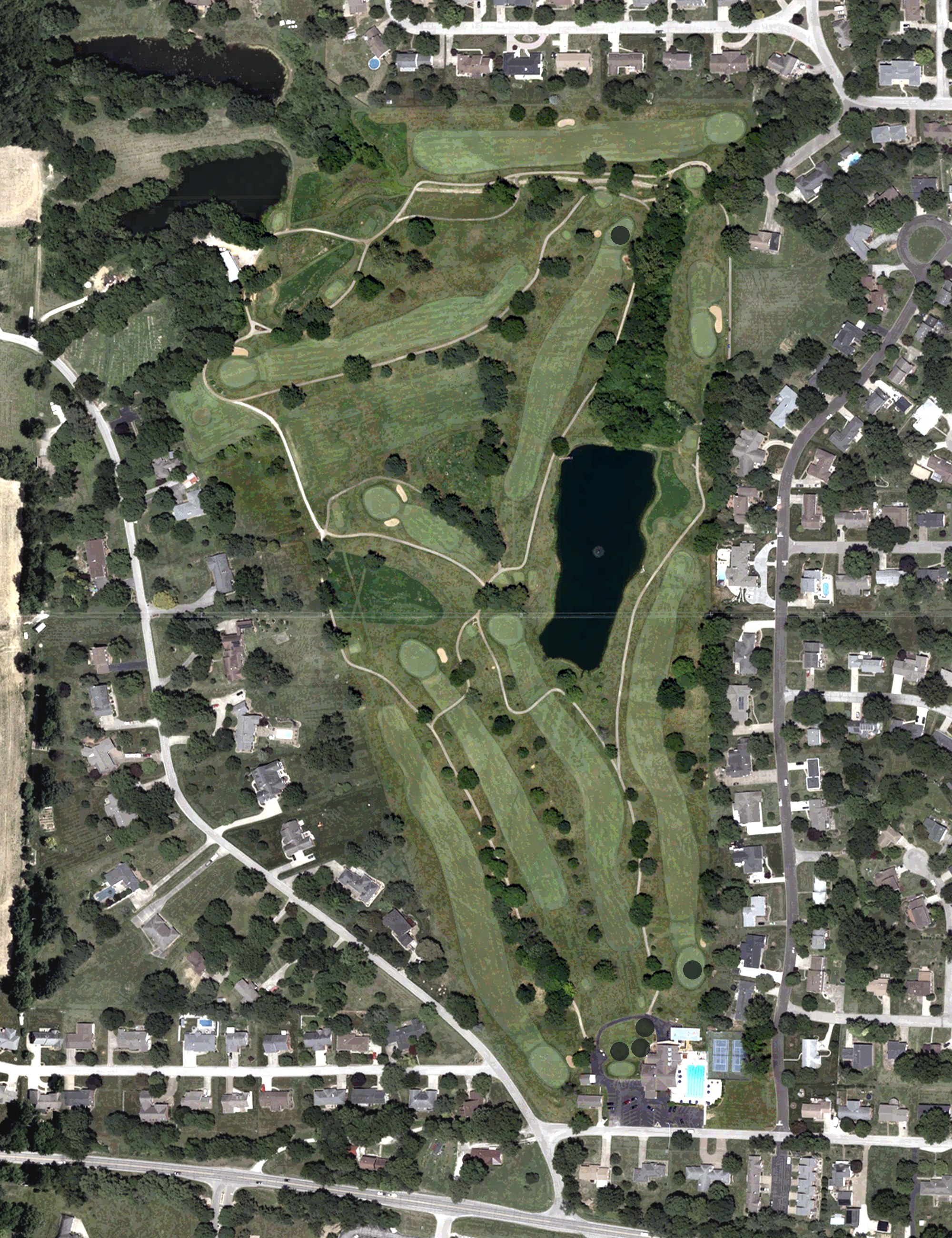Aerial view of Western Hills Country Club, IN