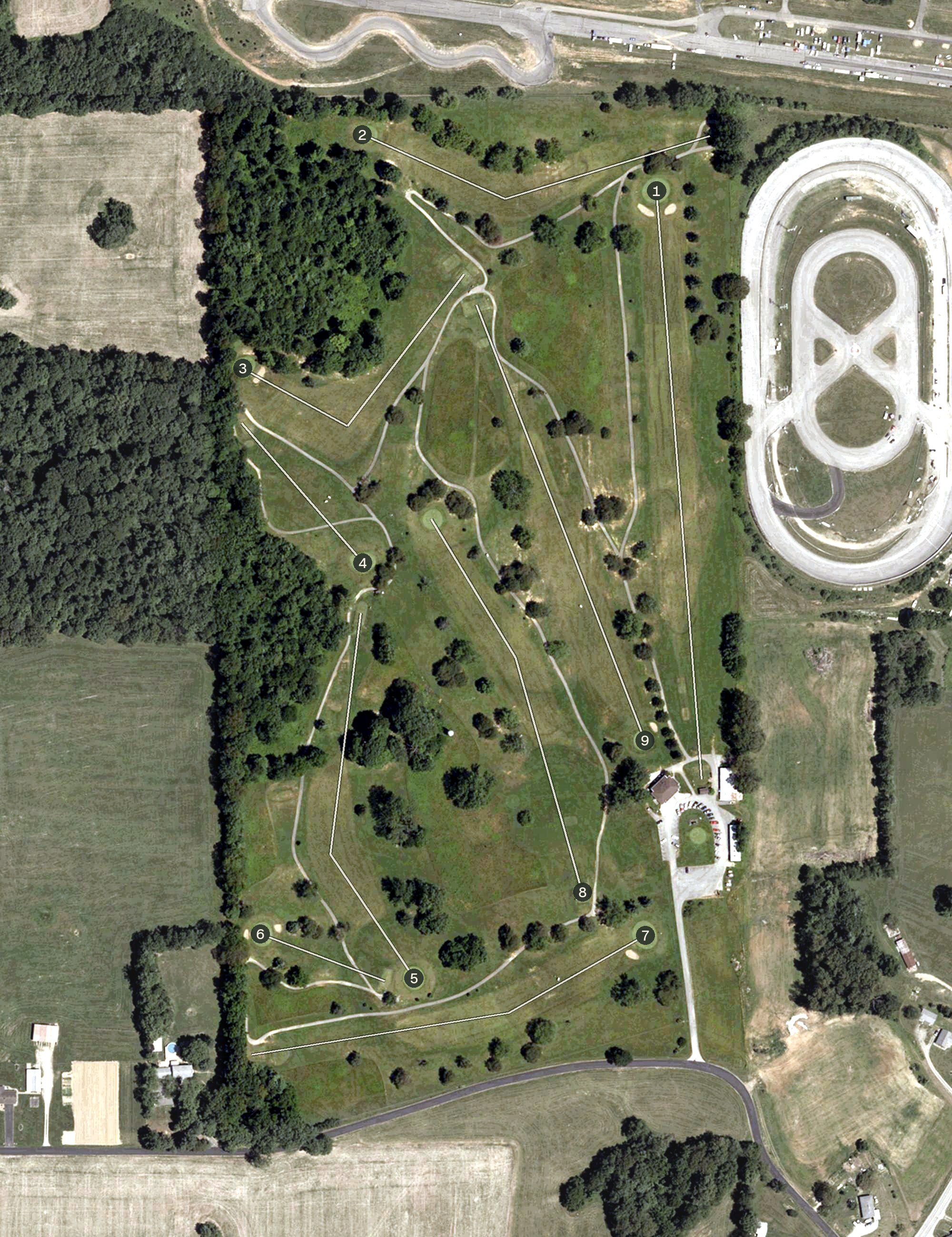 Aerial view of Western Hills Country Club, IN