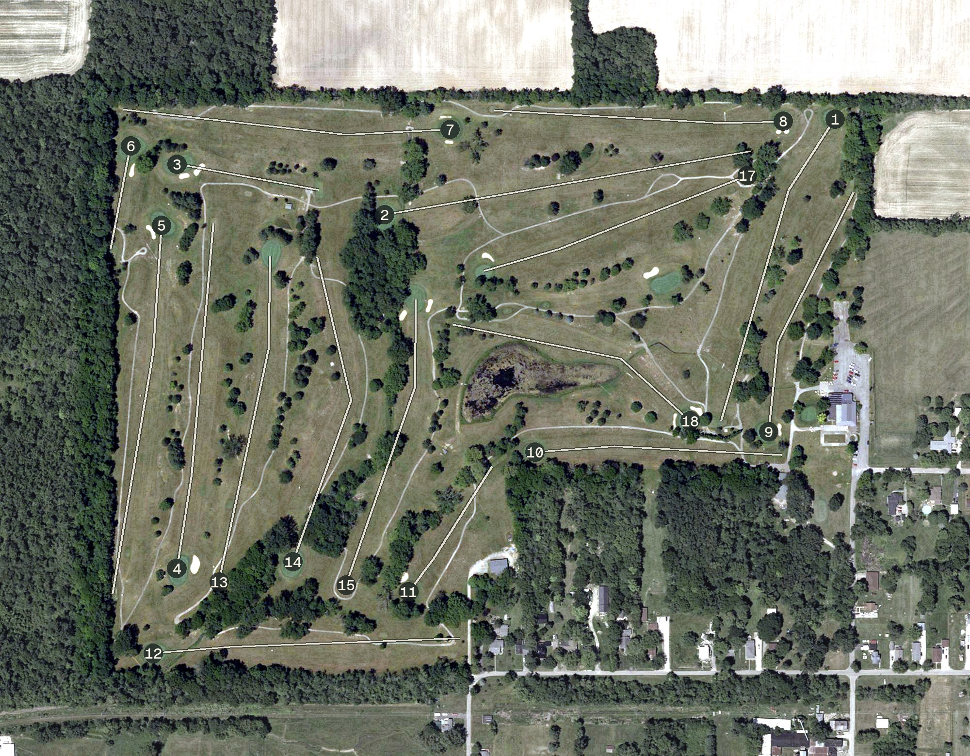 Aerial view of Westwood Golf Club, IN