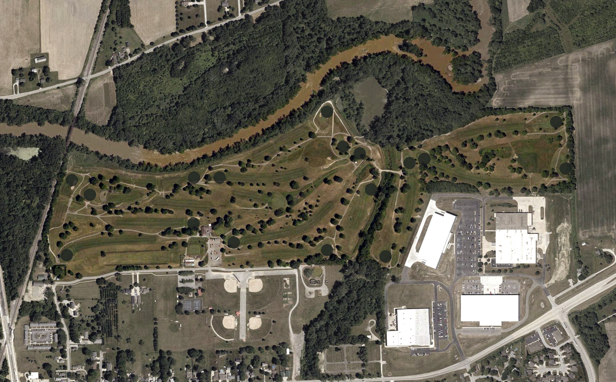 Aerial view of Whispering Creek Golf Course, IN