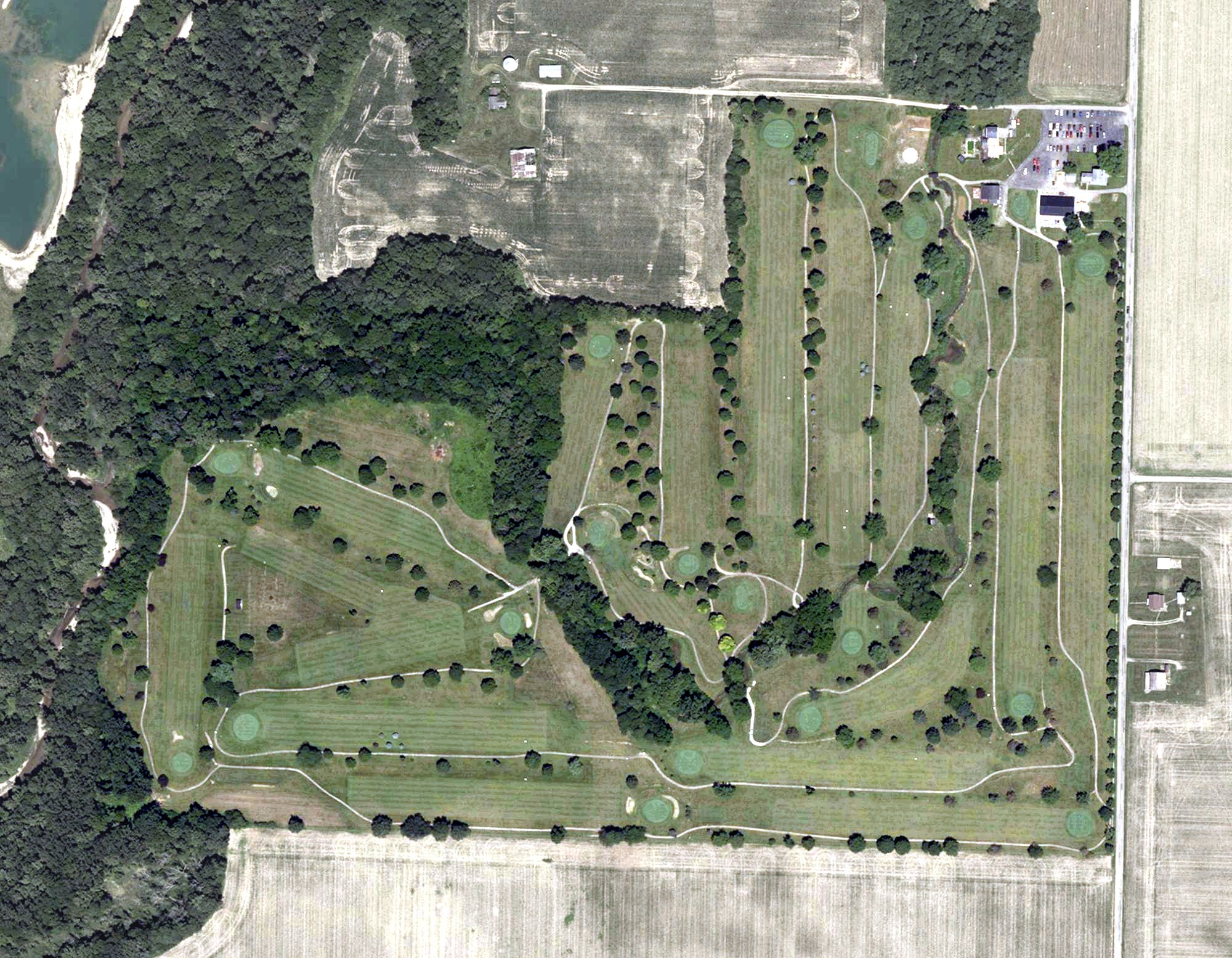 Aerial view of Winding Branch Golf Course, IN