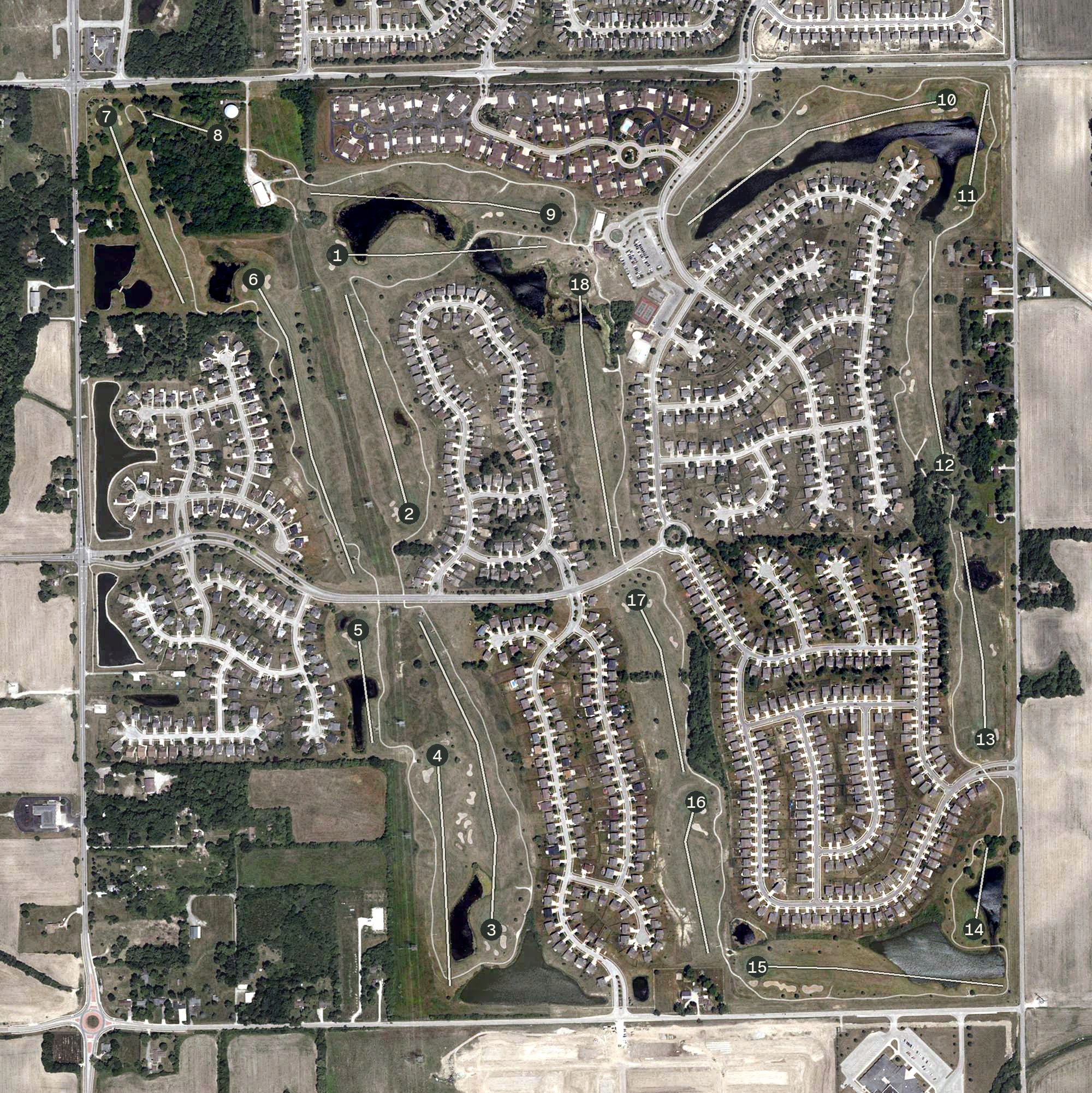 Aerial view of Winding Ridge Gold Cub, IN
