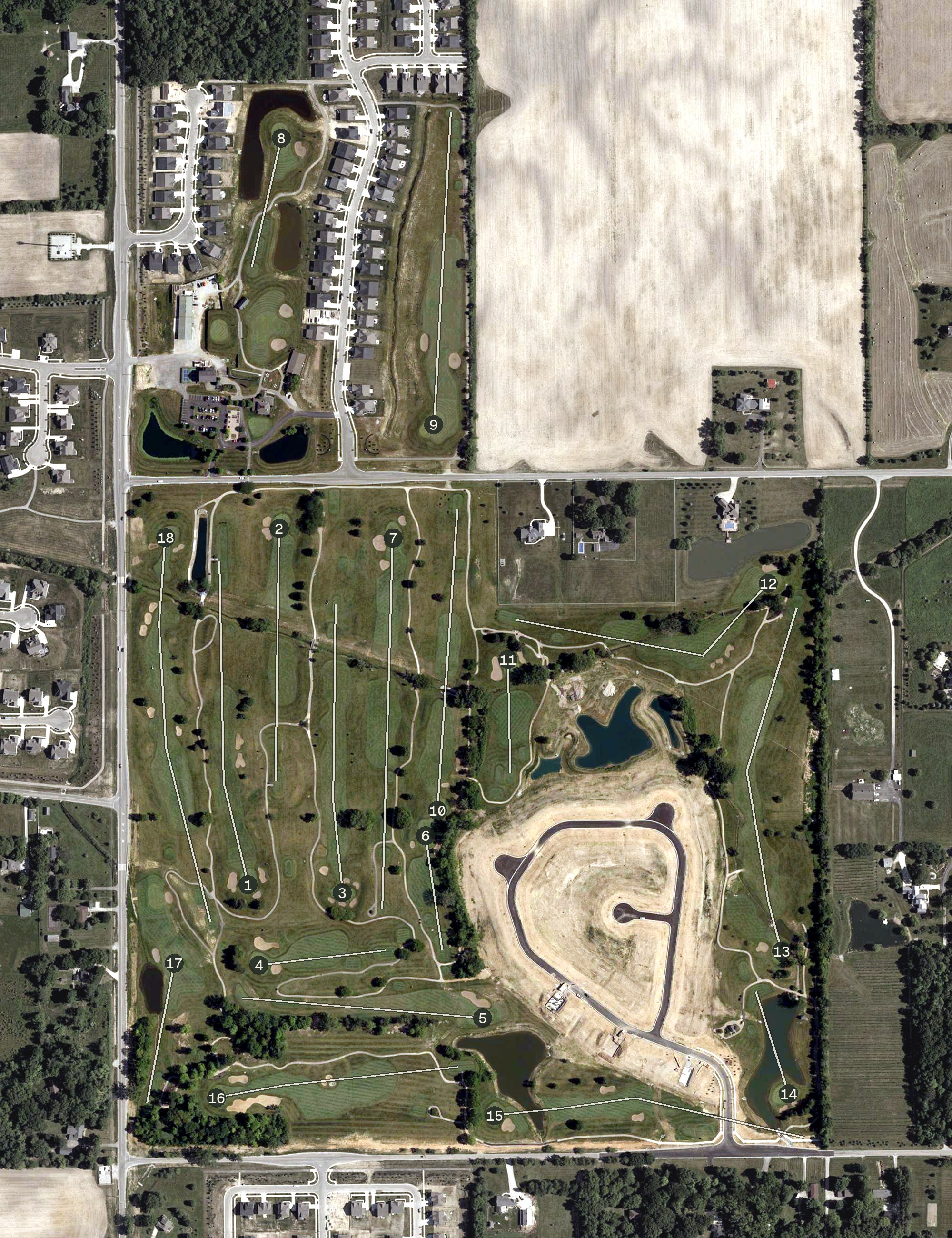 Aerial view of Wood Wind Golf Club, IN