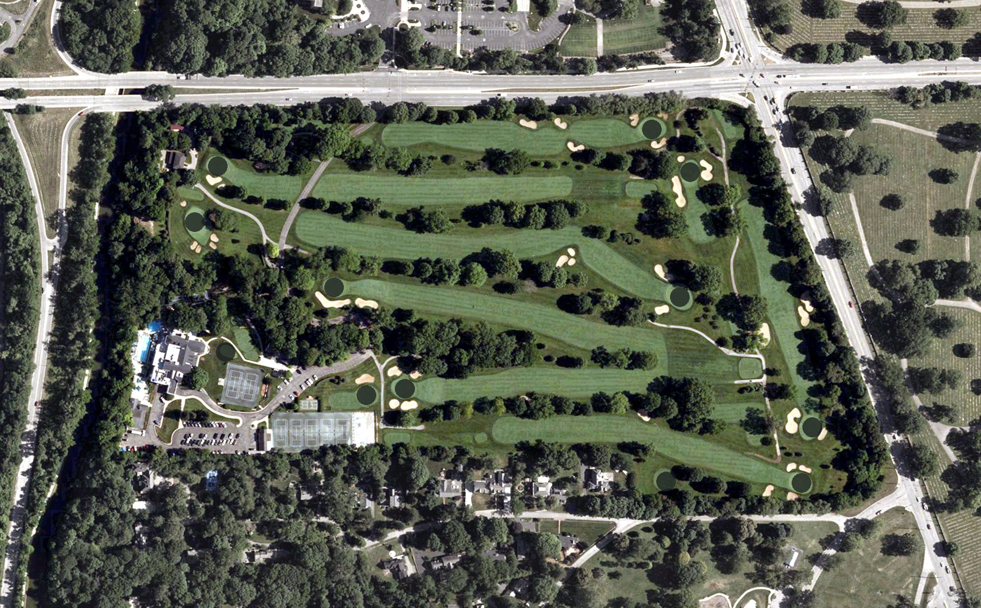 Aerial view of Woodstock Club, IN