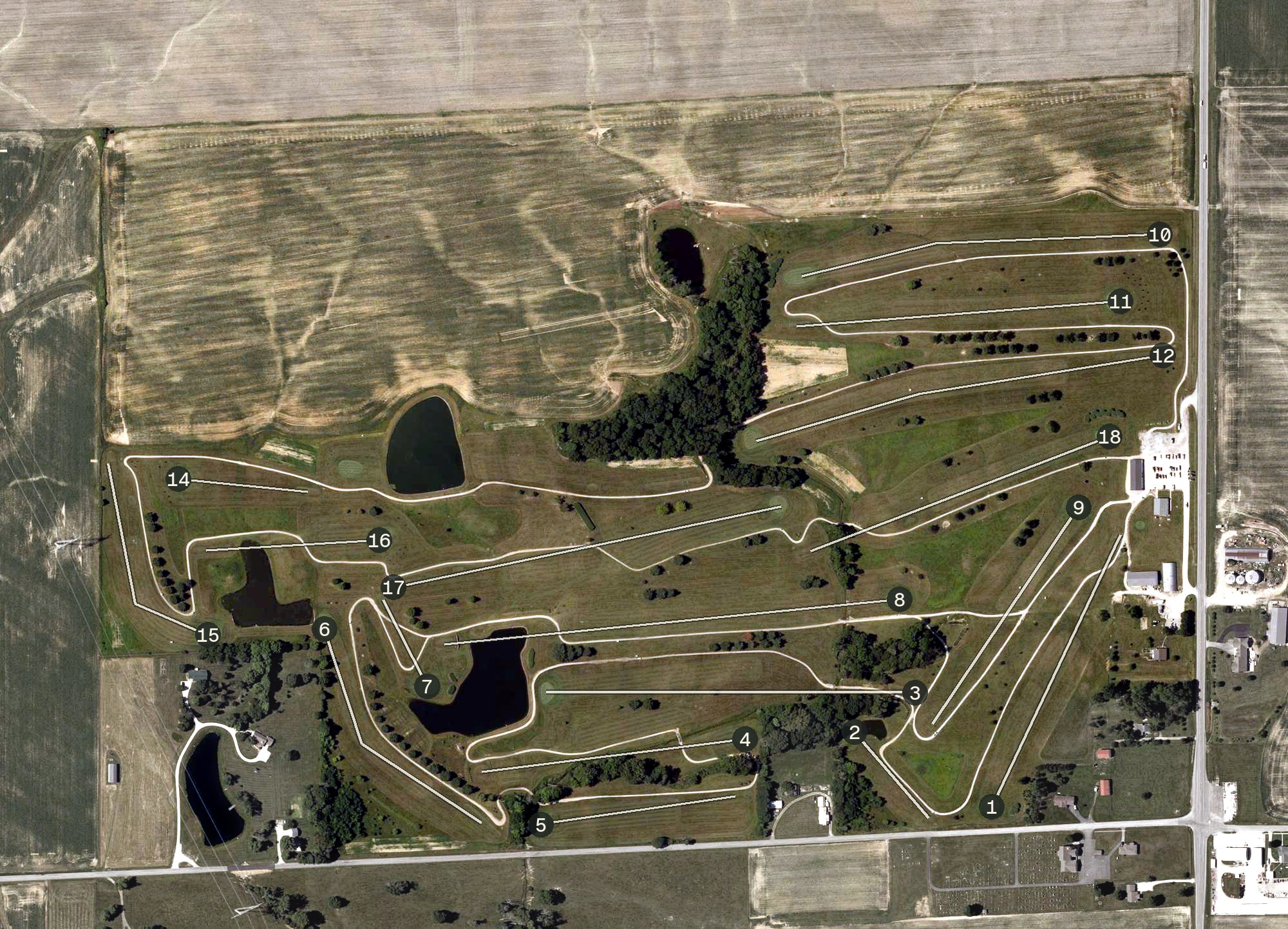 Aerial view of Wyaloosing Creek, IN