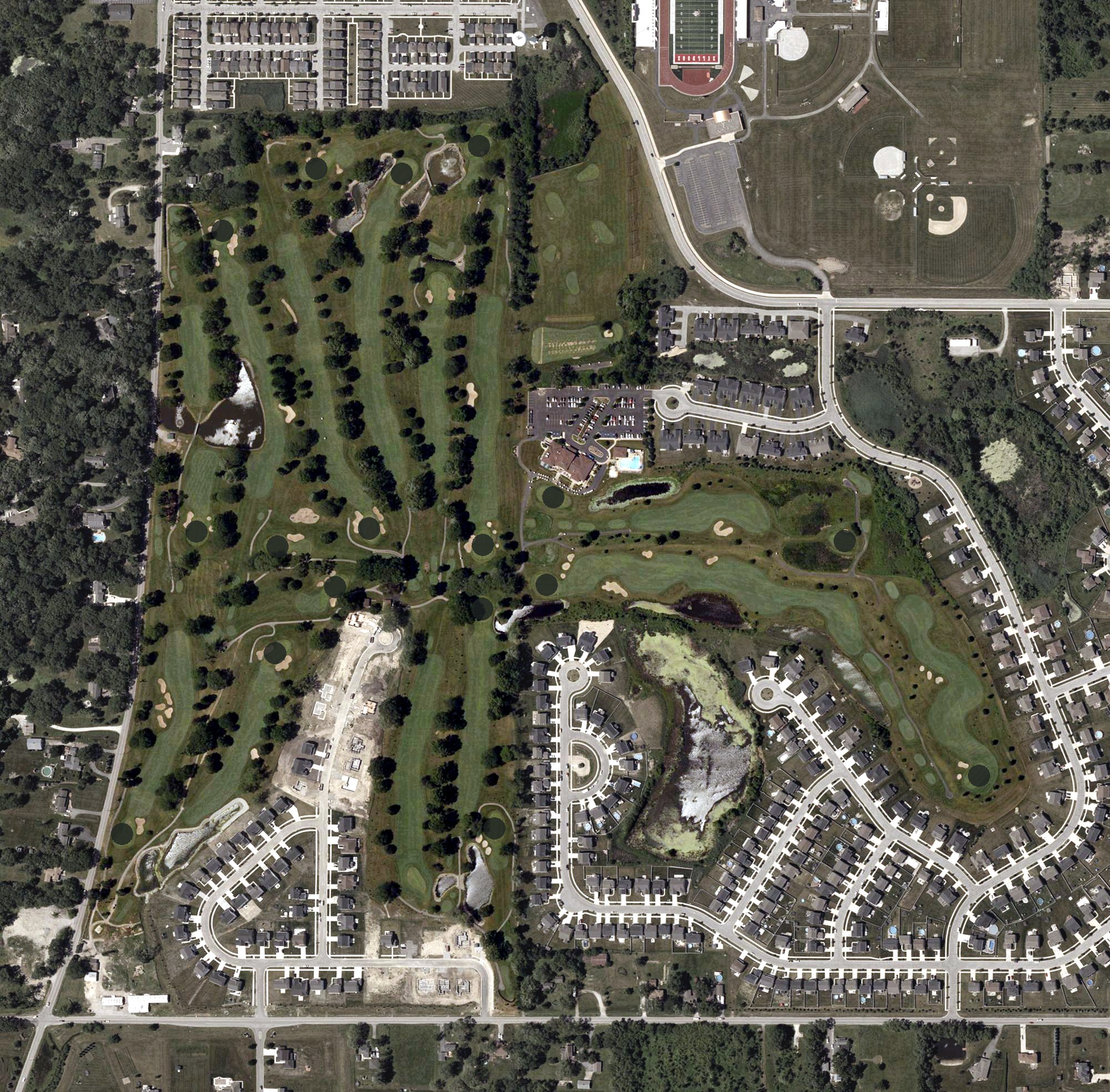 Aerial view of Youche Country Club, IN