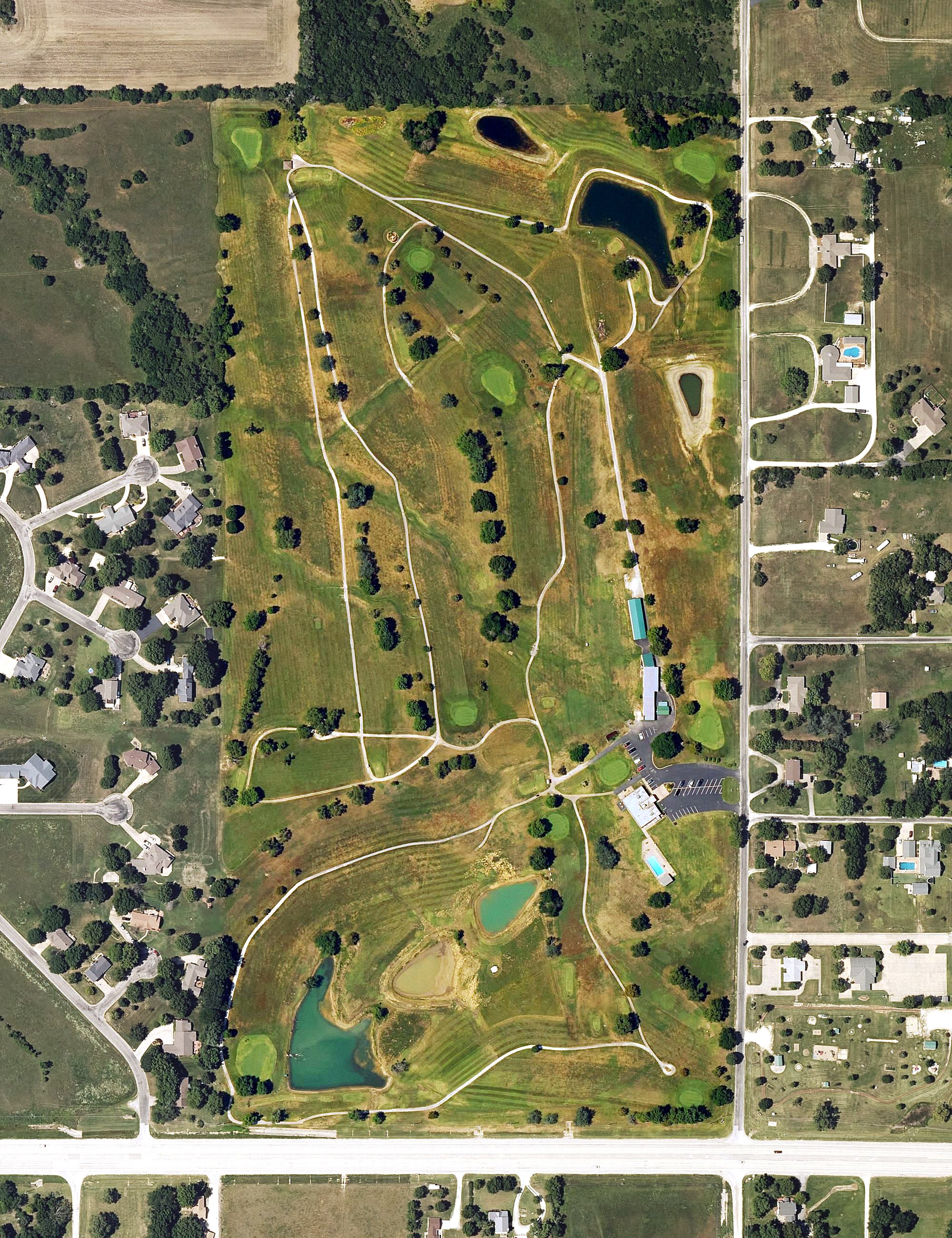 Aerial view of Allen County Country Club, KS
