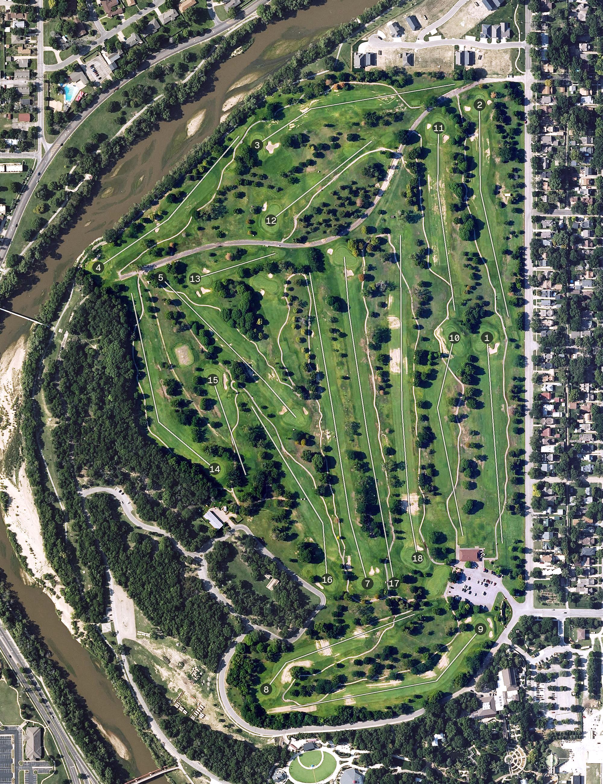 Aerial view of Arthur B. Sim Golf Course, KS