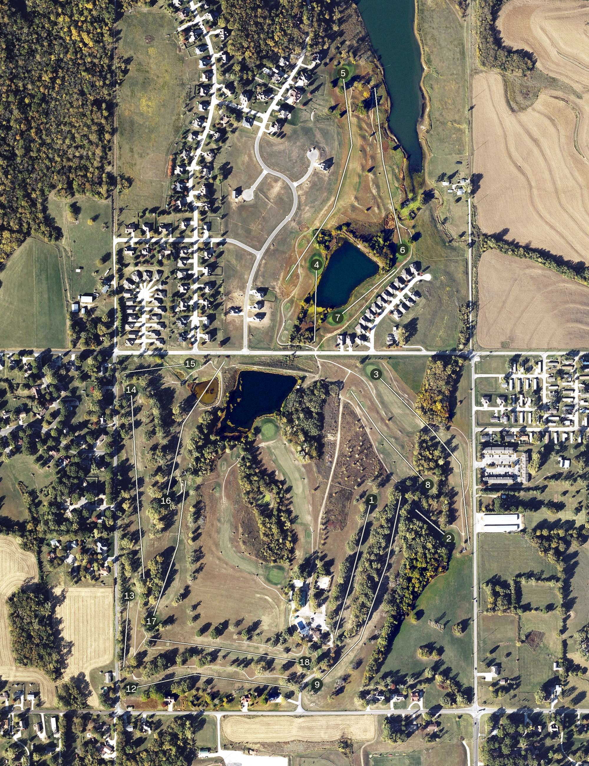 Aerial view of Atchison Golf Club at Bellevue, KS