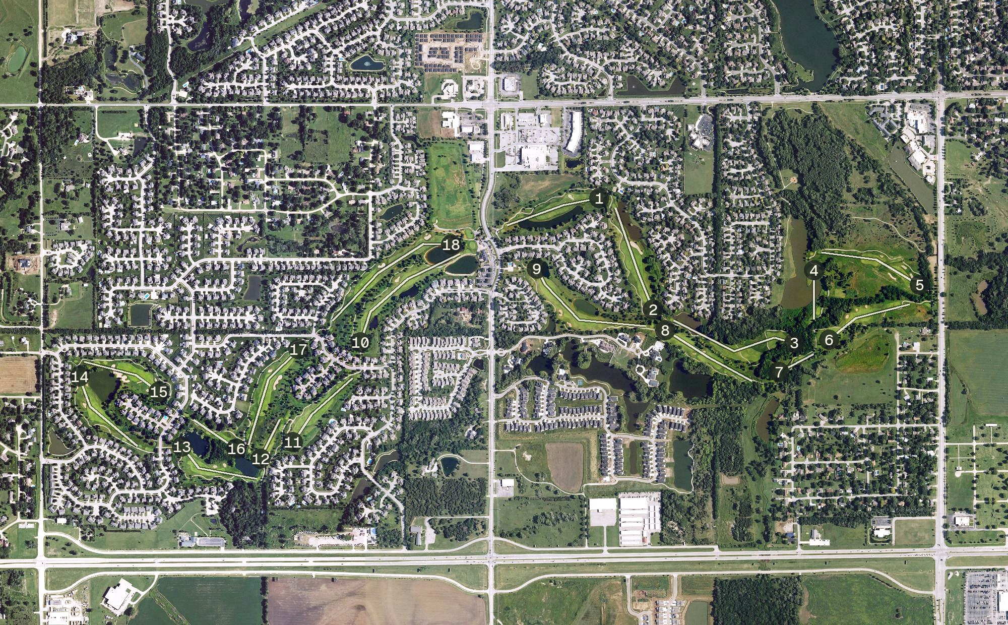 Aerial view of Auburn Hills Golf Course, KS