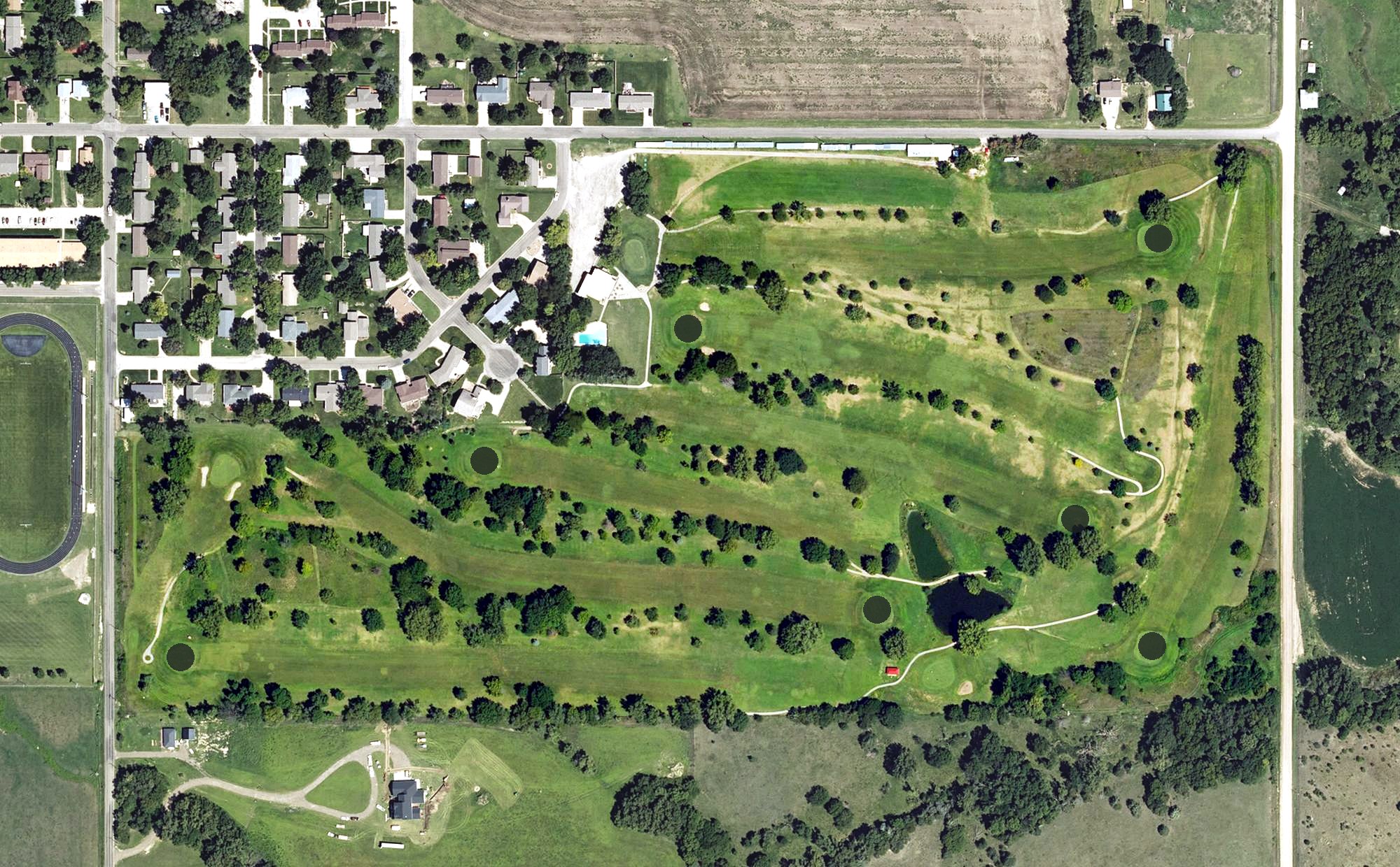 Aerial view of Belleville Country Club, KS