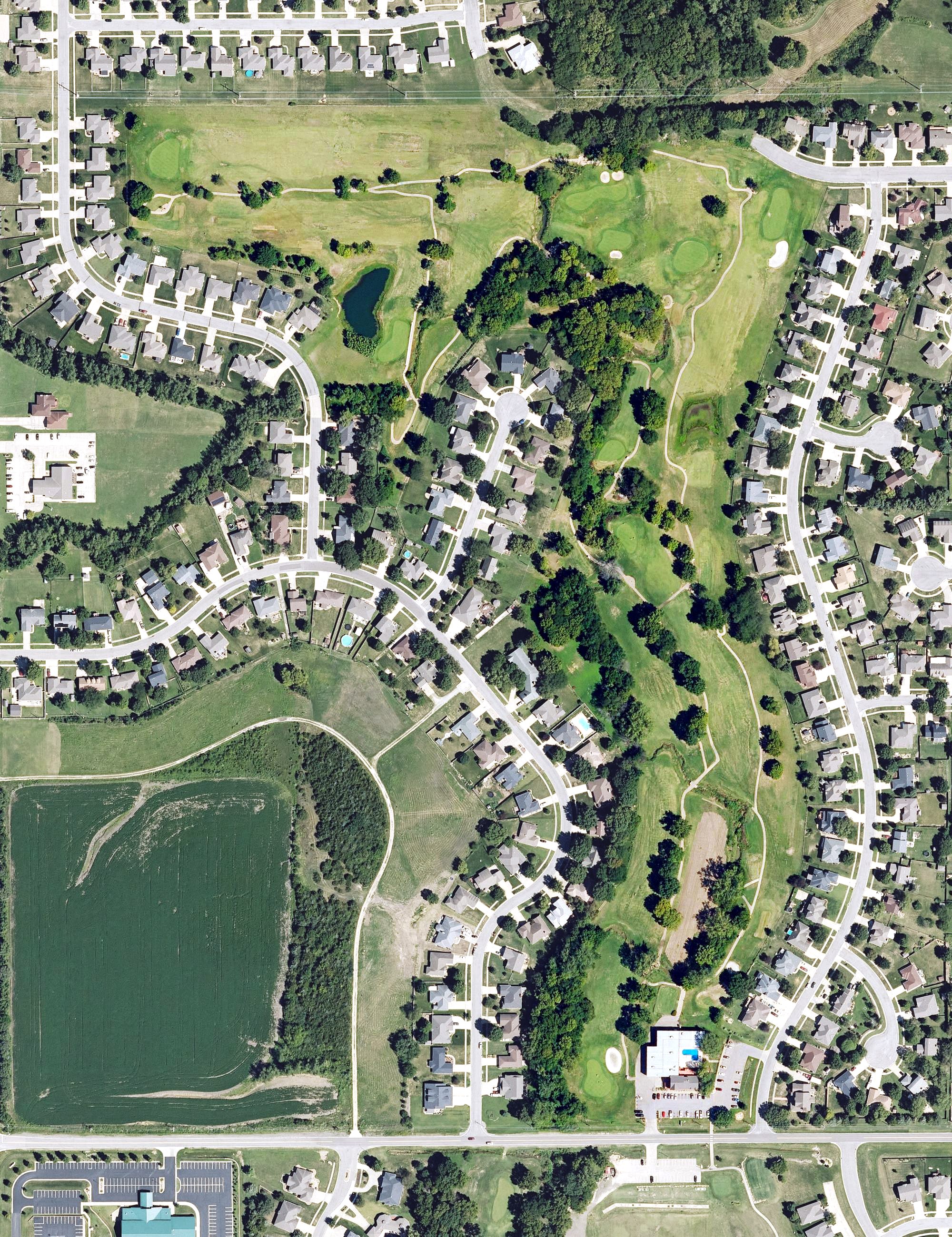 Aerial view of Berkshire Country Club, KS