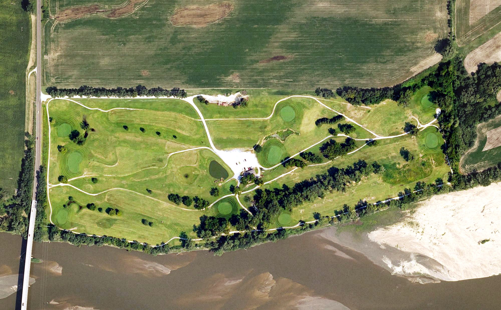 Aerial view of Burning Tree Golf Club, KS