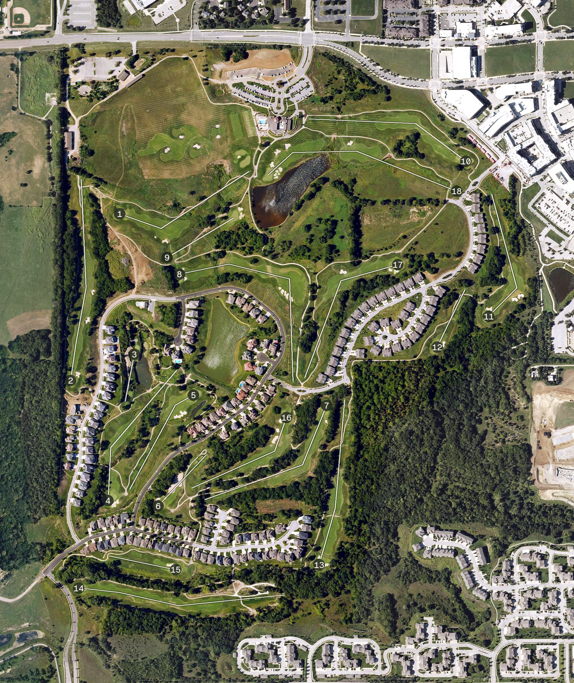 Aerial view of Canyon Farms Golf Club, KS