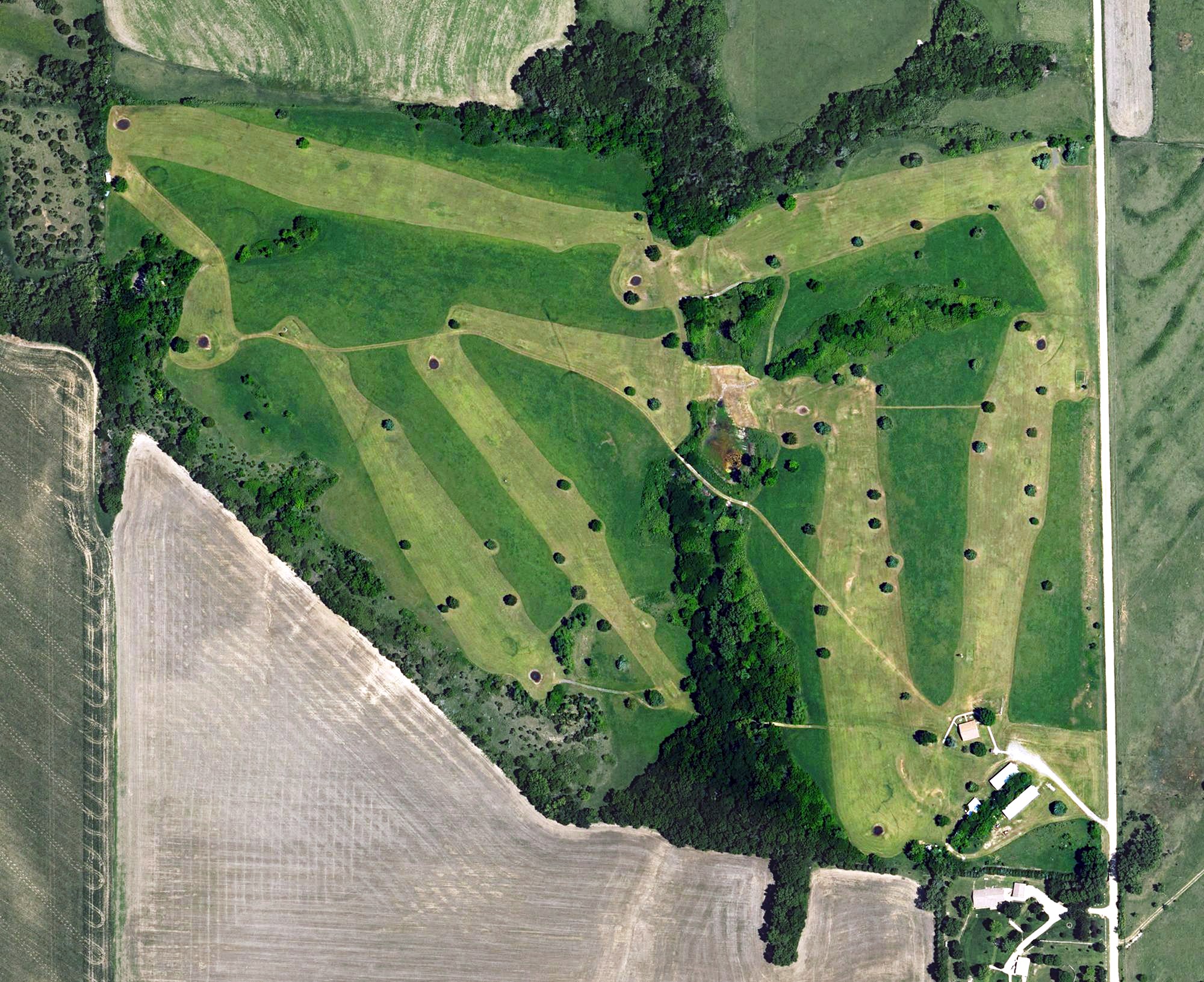 Aerial view of Clay Center Public Golf Course, KS
