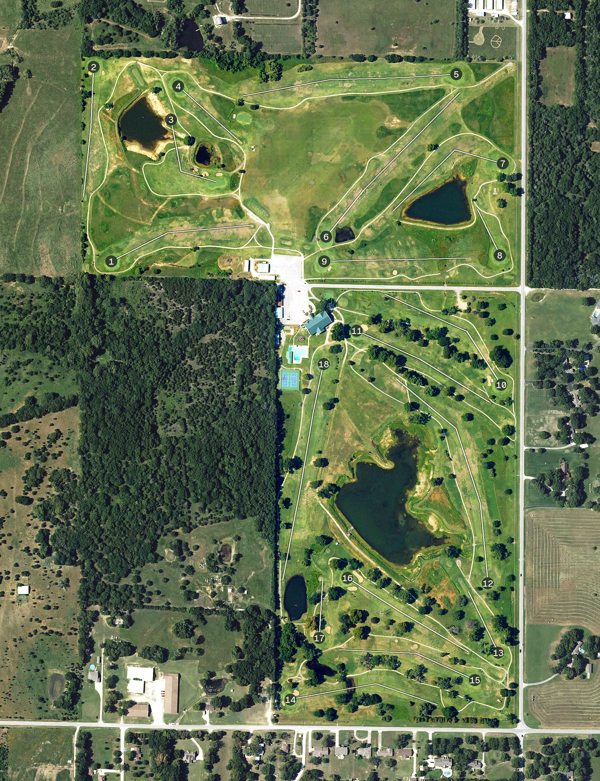 Aerial view of Coffeyville Country Club, KS