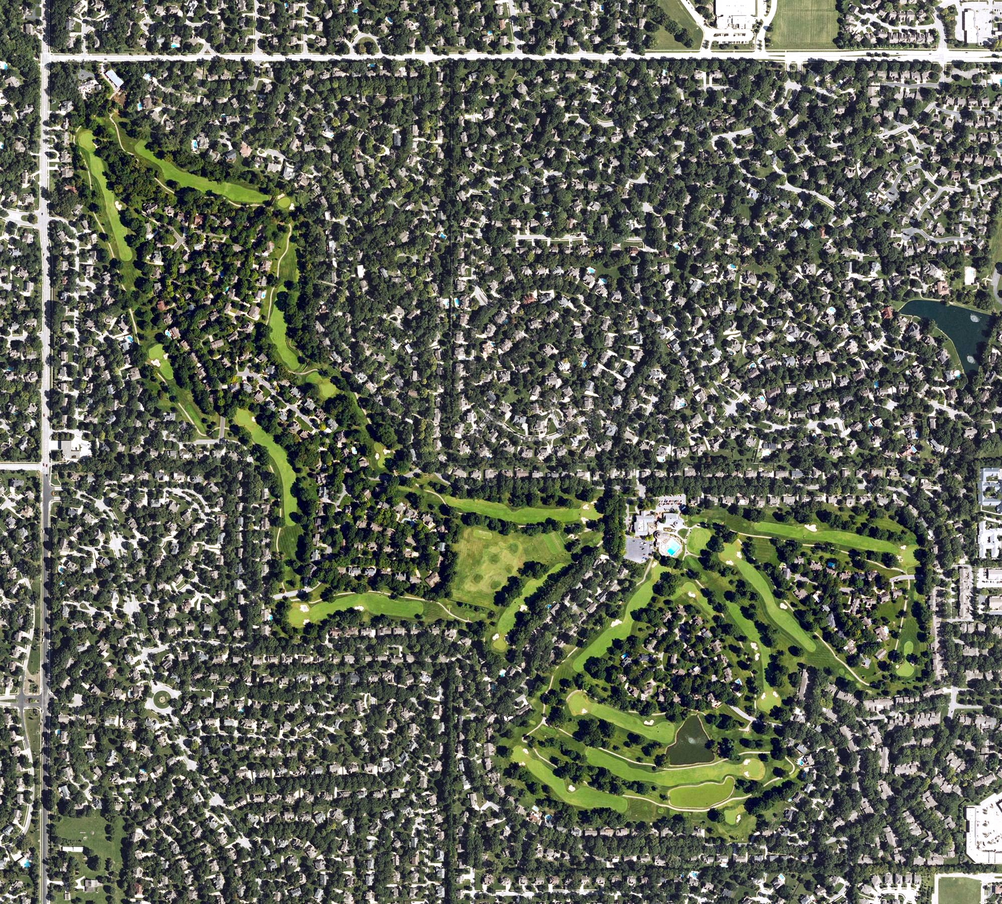 Aerial view of Country Club of Leawood, KS