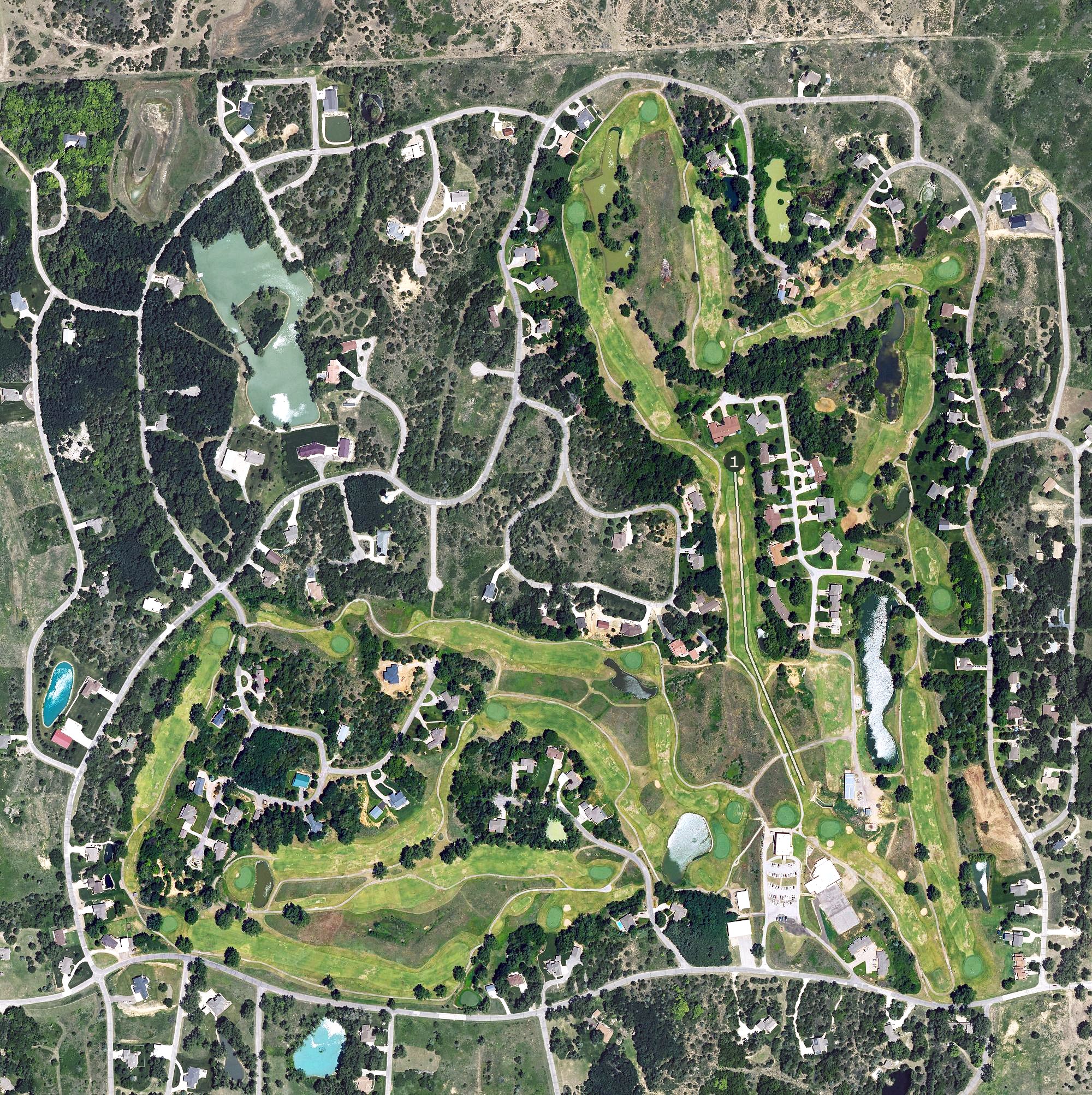 Aerial view of Crazy Horse Golf club, KS