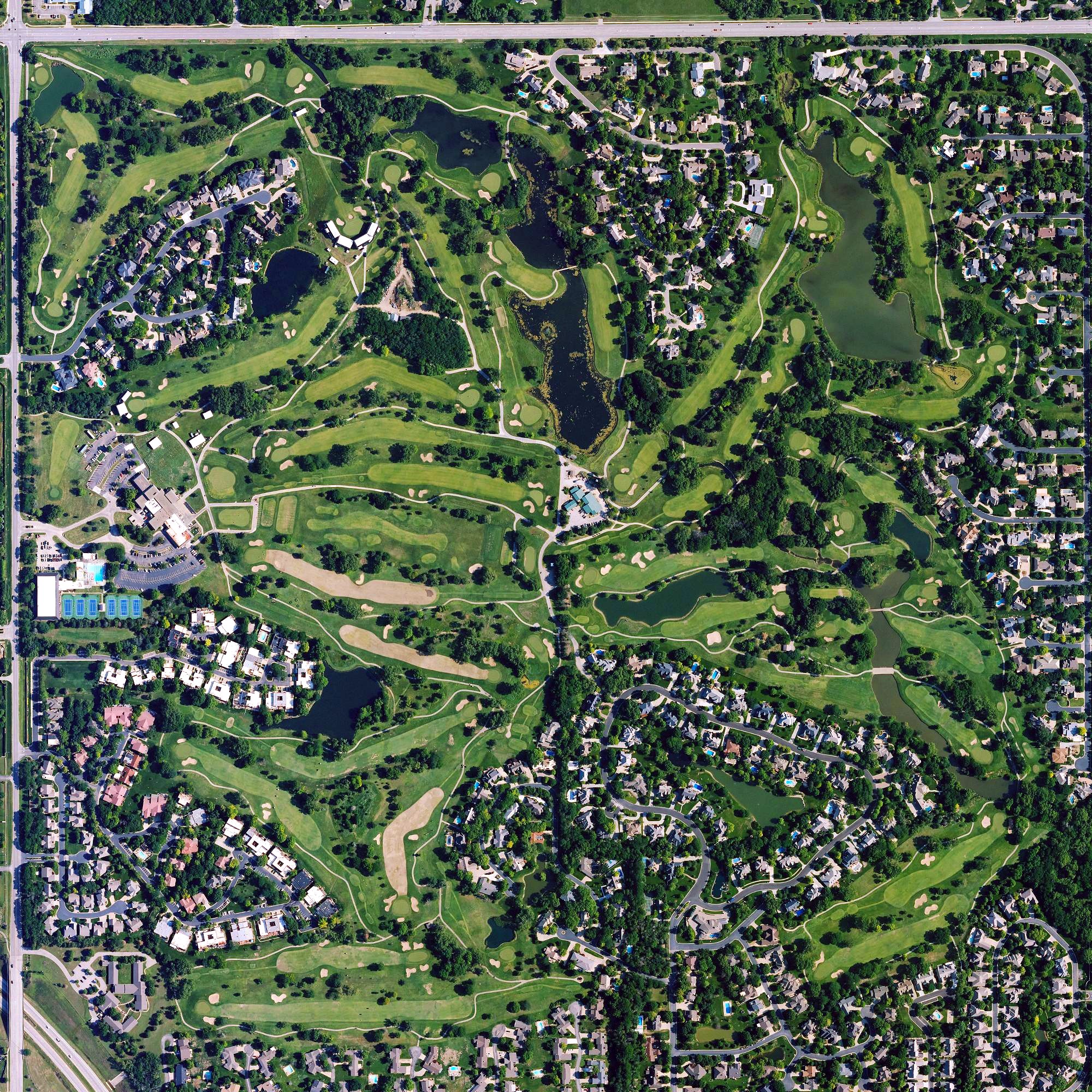 Aerial view of Crestview Country Club, KS