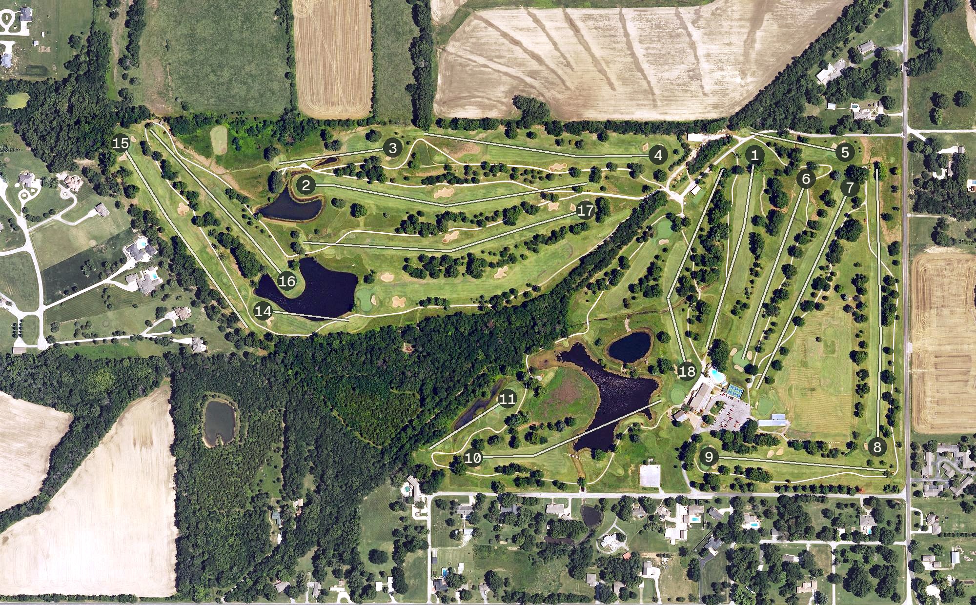 Aerial view of Crestwood Country Club, KS