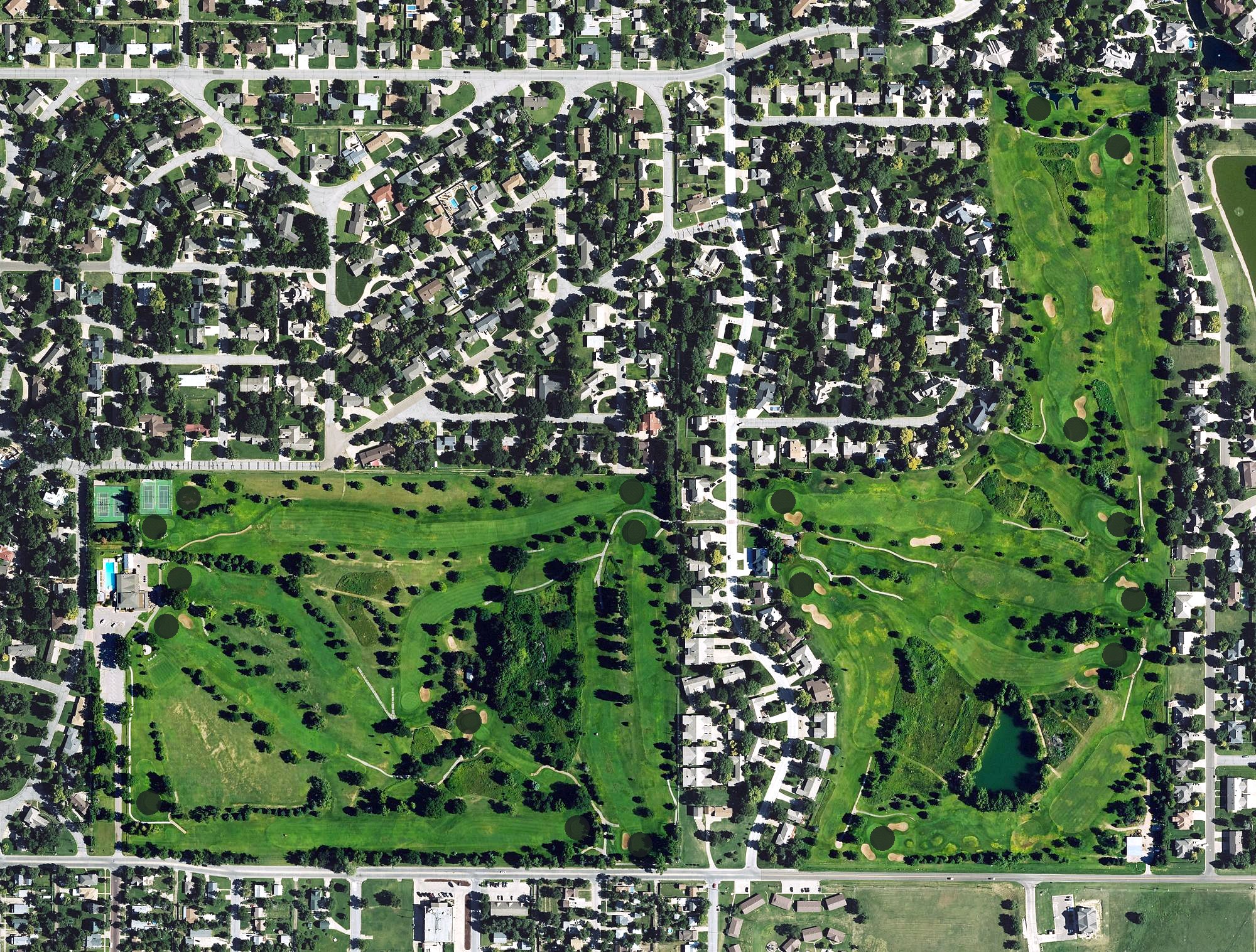 Aerial view of Dodge City County Club, KS