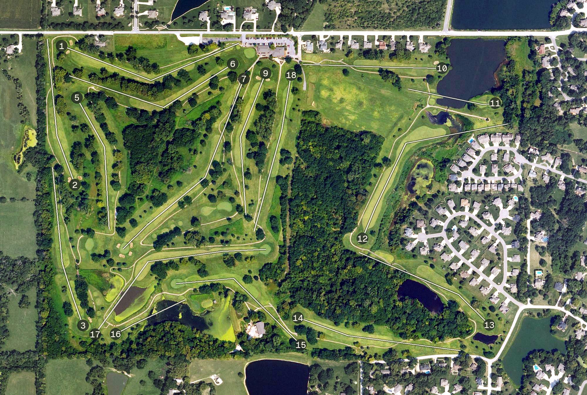 Aerial view of Dub's Dread Golf Club, KS