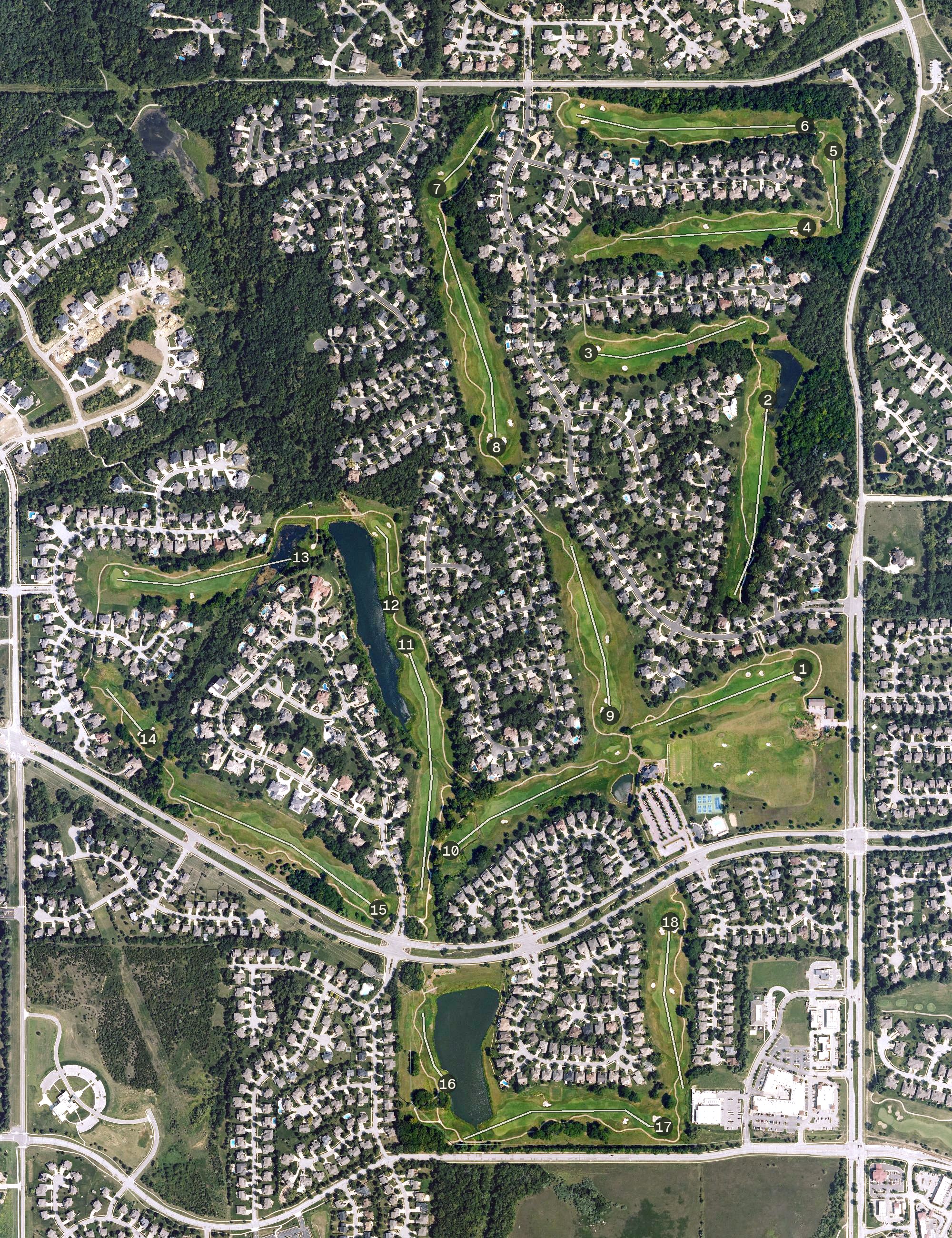 Aerial view of Falcon Ridge Golf Course, KS