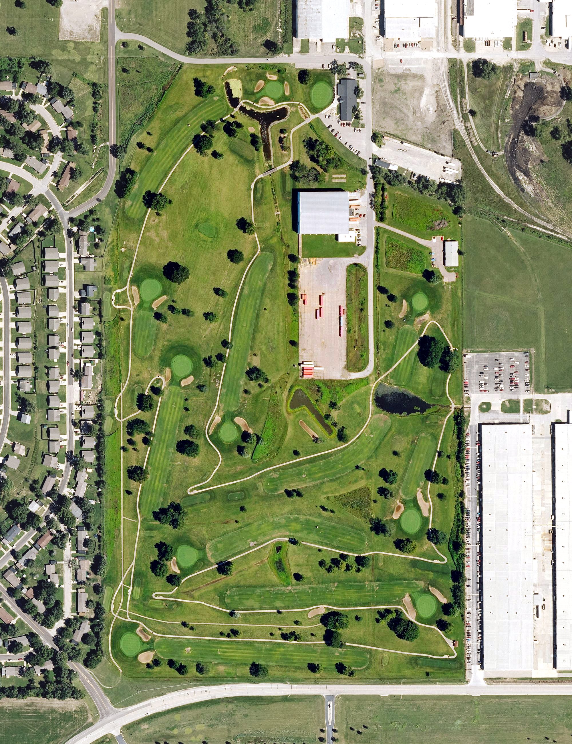 Aerial view of Forbes Public Golf Course, KS