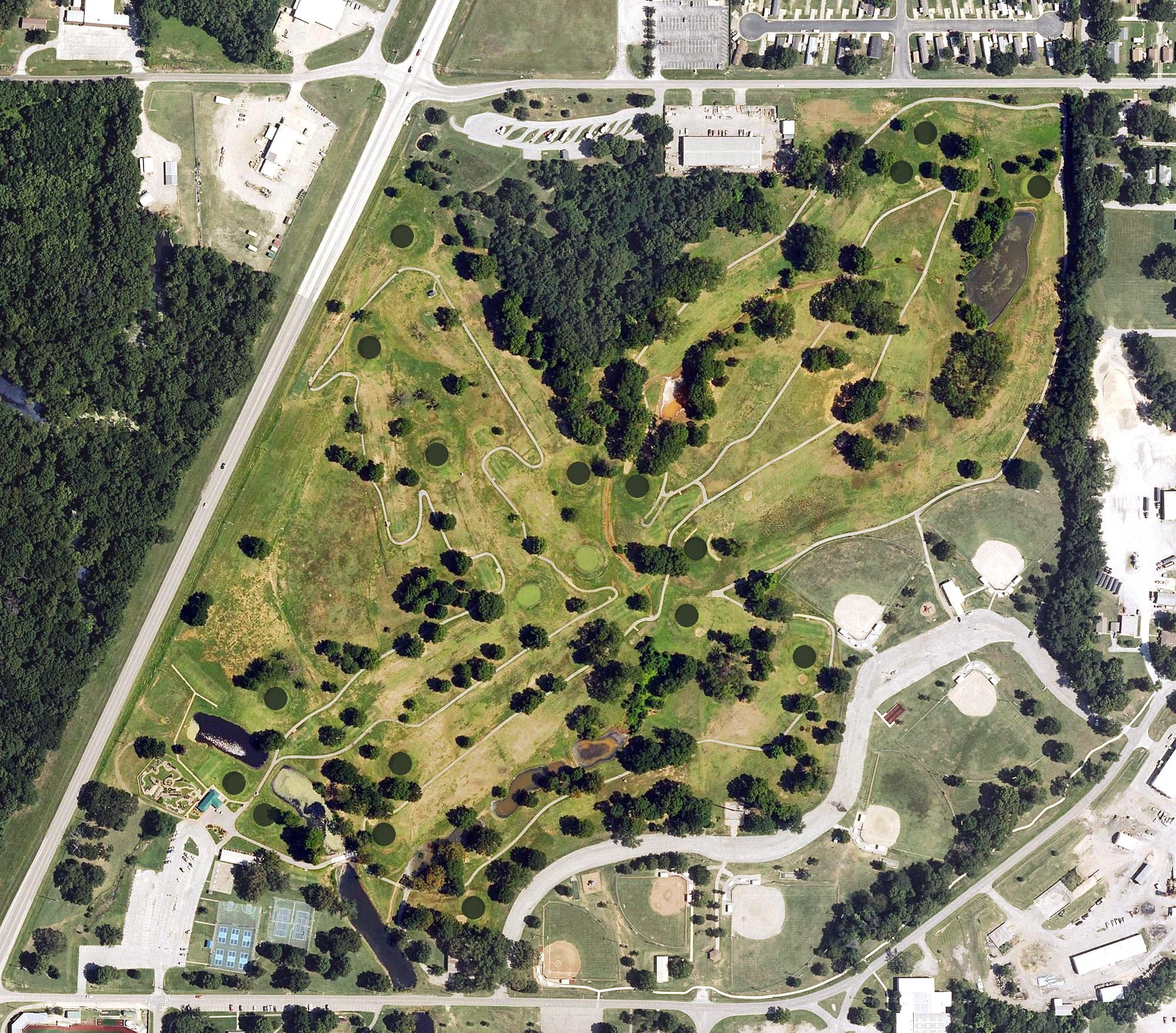 Aerial view of Four Oaks Golf Course, KS
