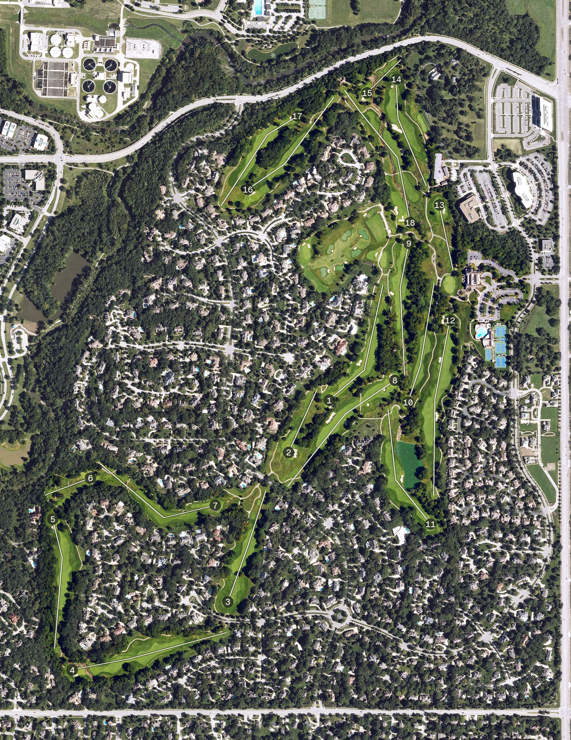 Aerial view of Hallbrook Country Club, KS
