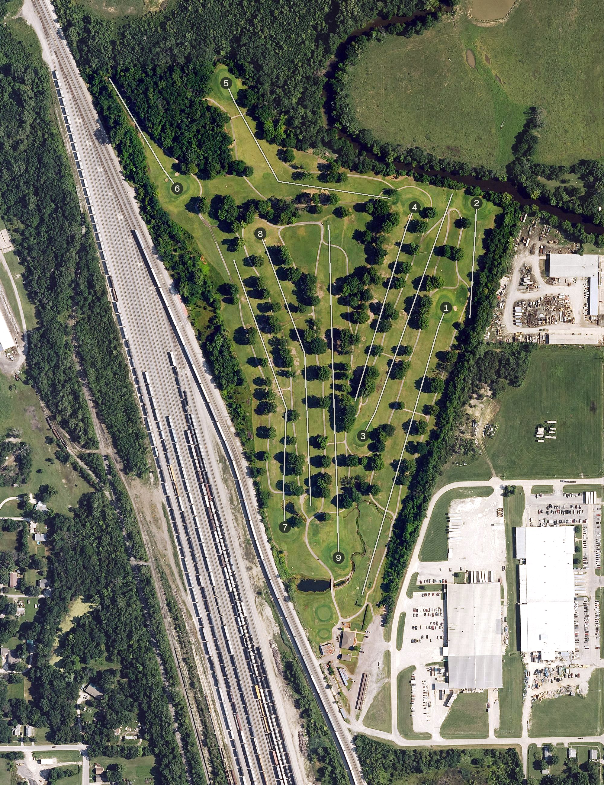 Aerial view of Katy Golf Course, KS